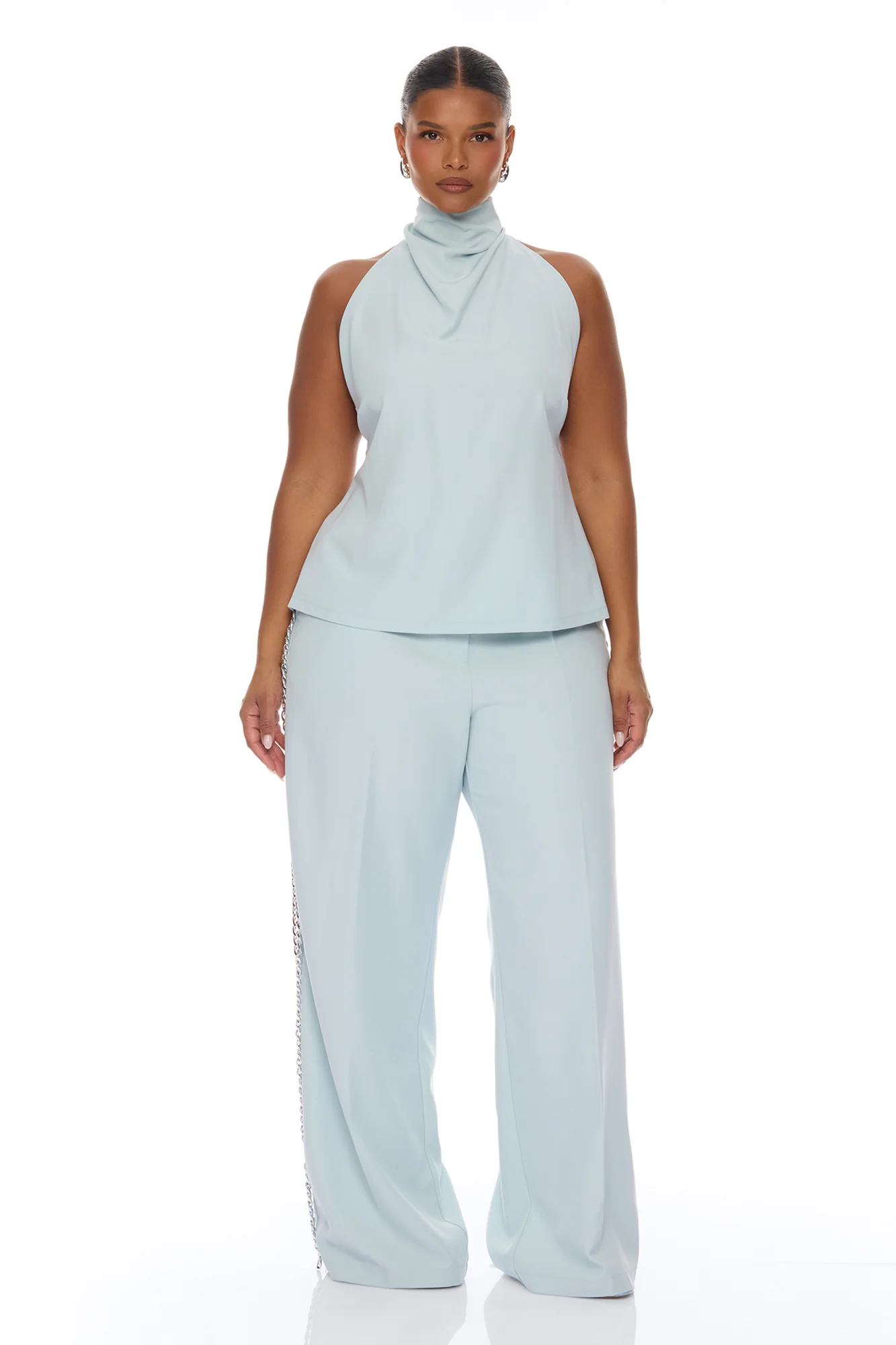 Destiny Chain Hardware Pant Set - Light Blue - Image 5