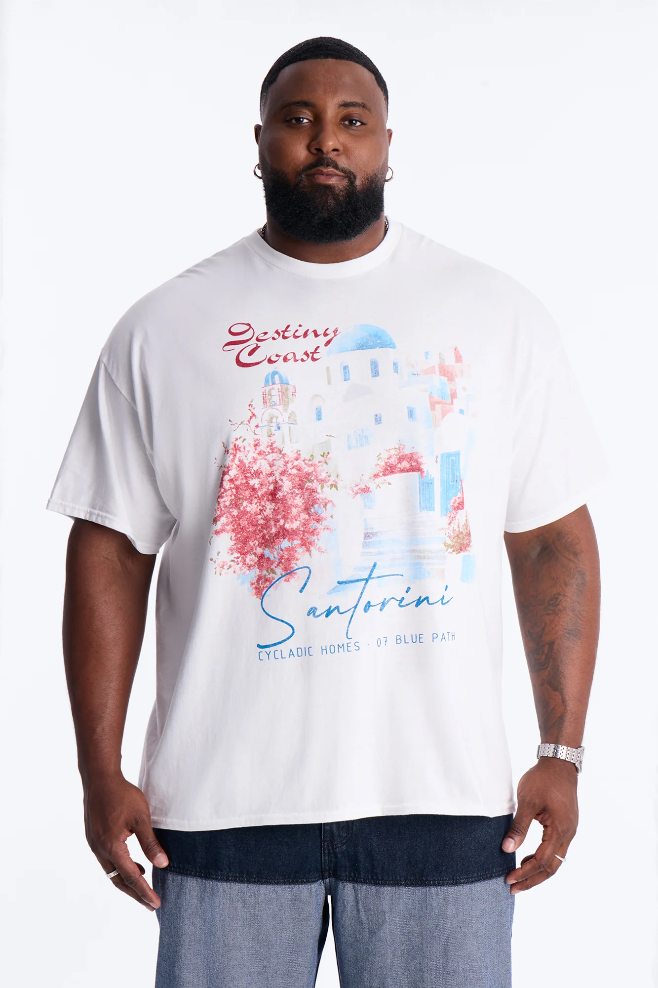 Destiny Coast Oversized Short Sleeve Tee - White - Image 4