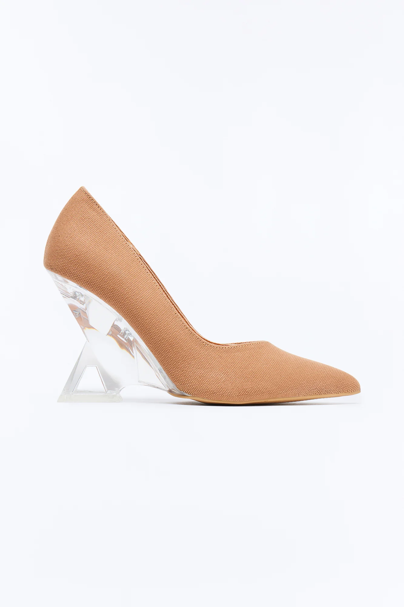 Devondra Clear Heel Pumps - Camel