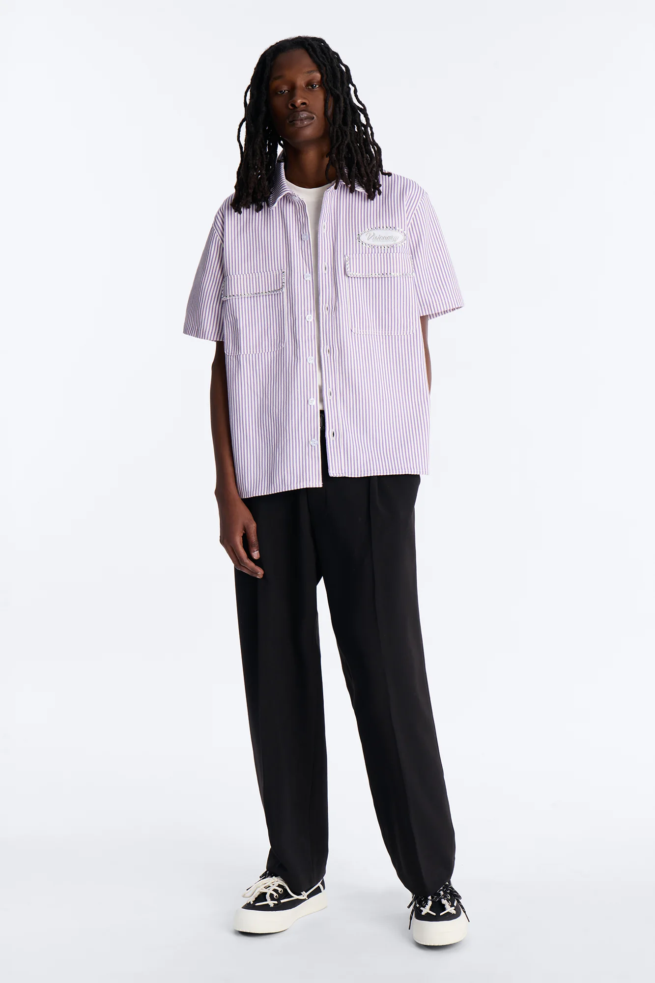 Diamante Trim Mechanic Shirt - Purple - Image 2