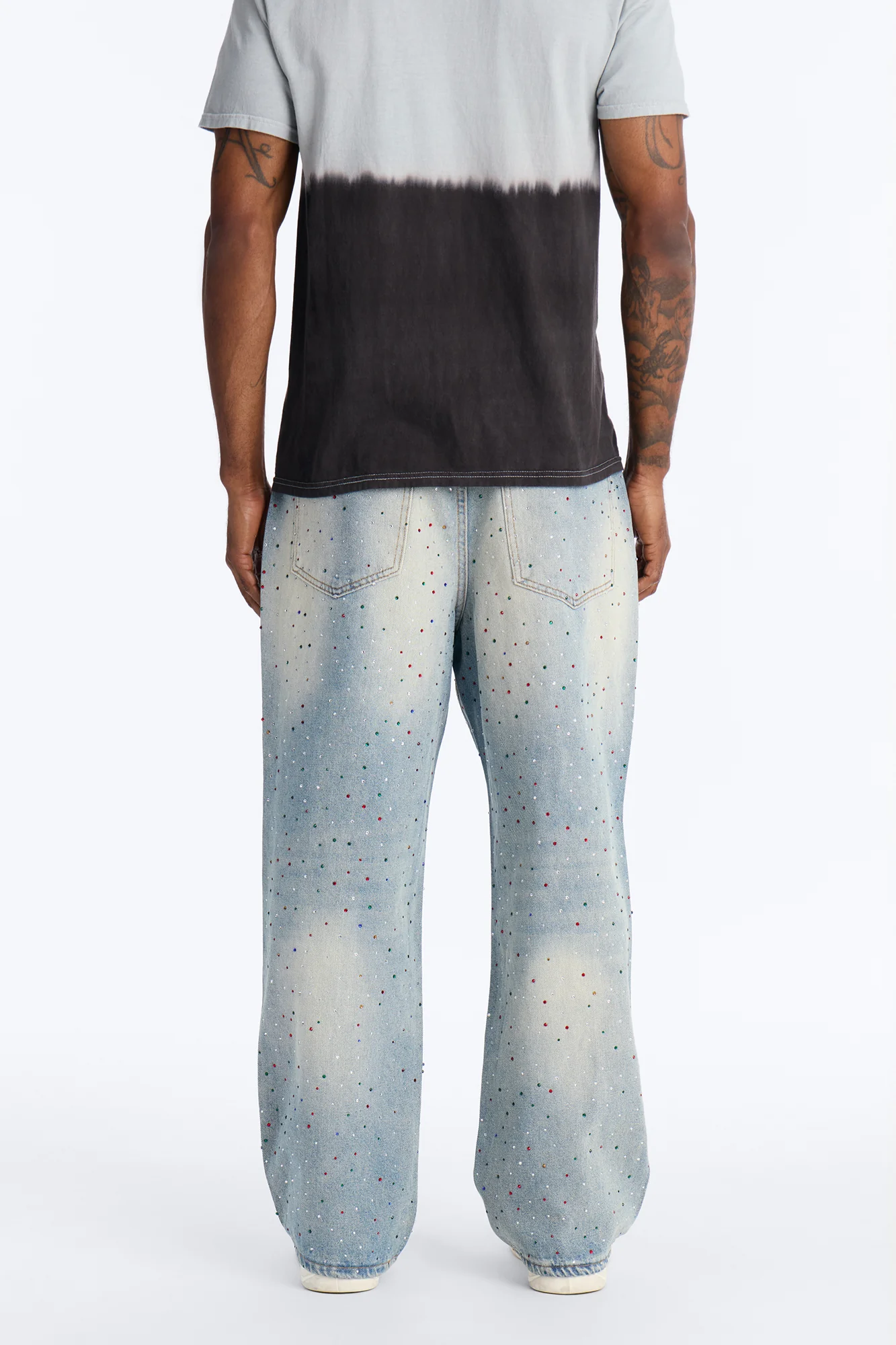 Diamond Dust Baggy Jean - Medium Blue Wash - Image 4