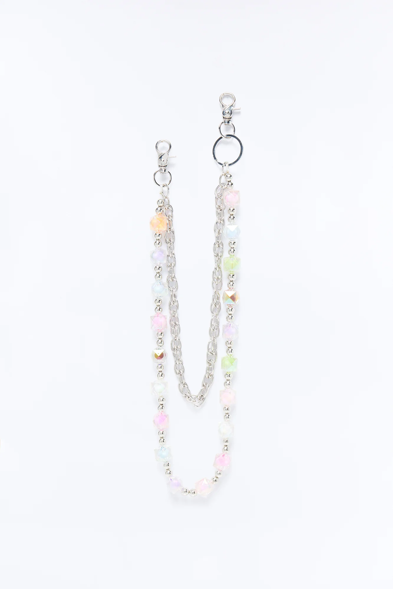 Dice and Chain Layered Pant Chain - Silver/Combo - Image 3
