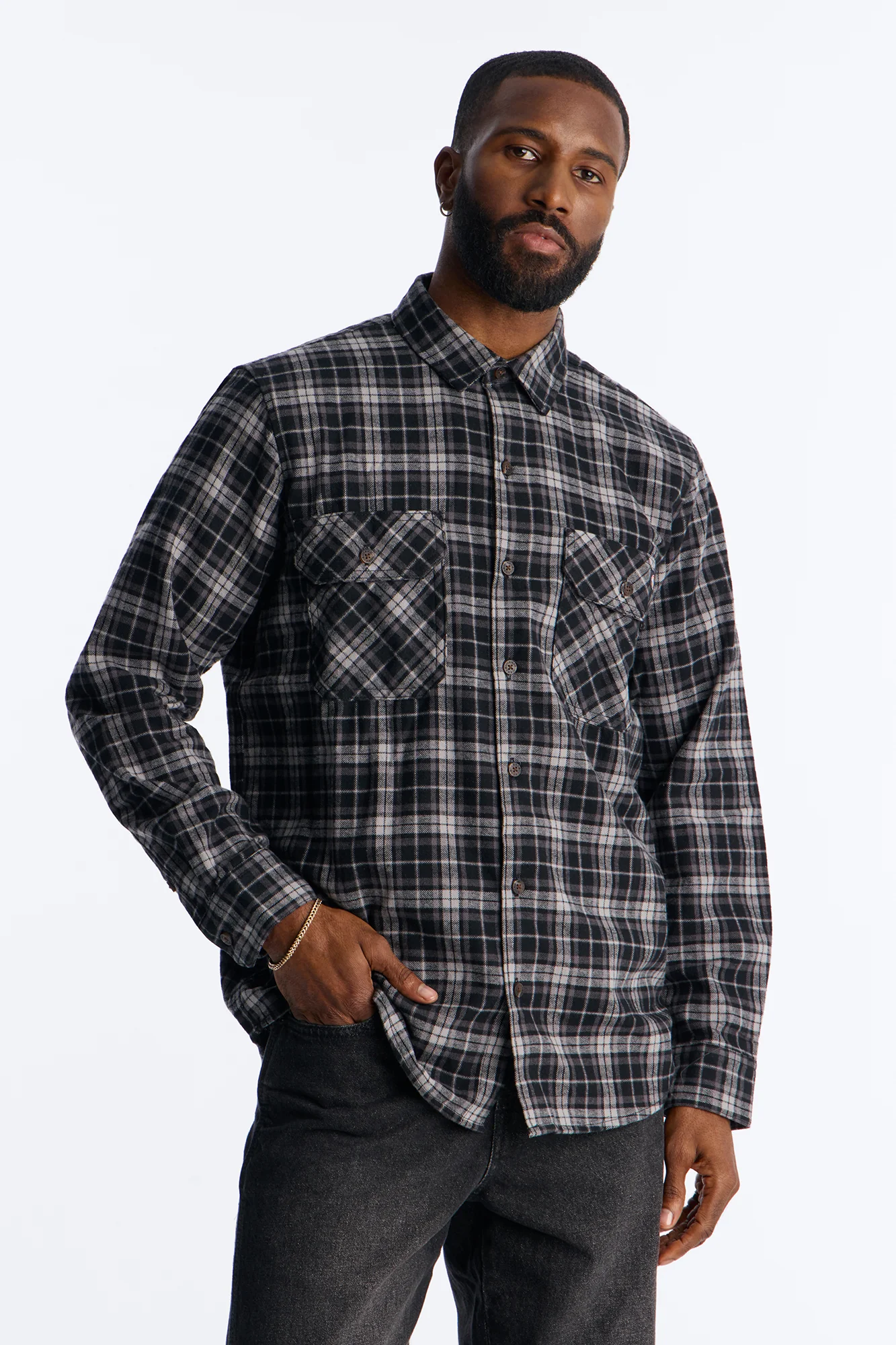 Dickies Flannel Work Shirt - Black - Image 3
