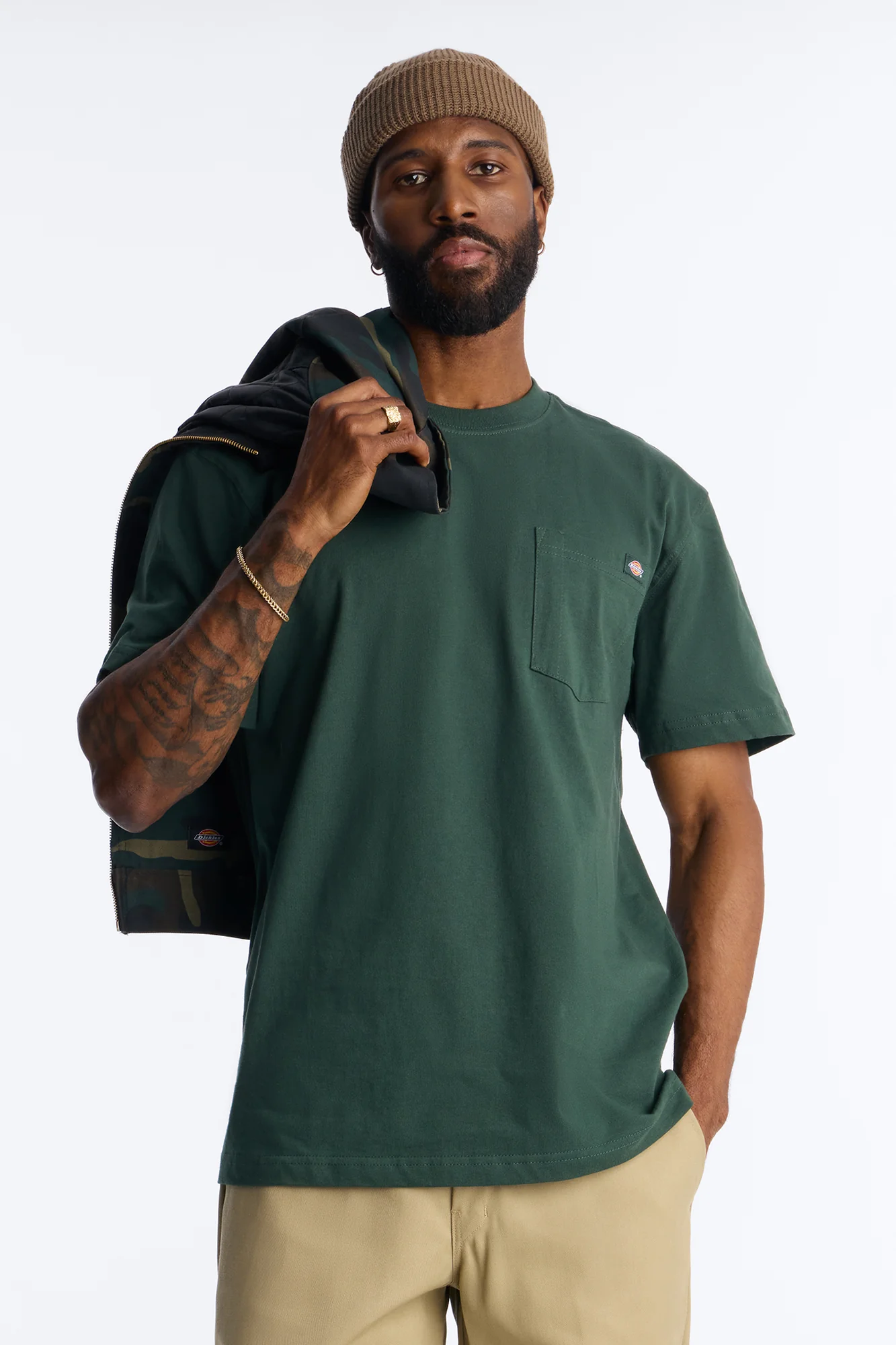 Dickies Heavyweight Short Sleeve Pocket Tee - Hunter Green