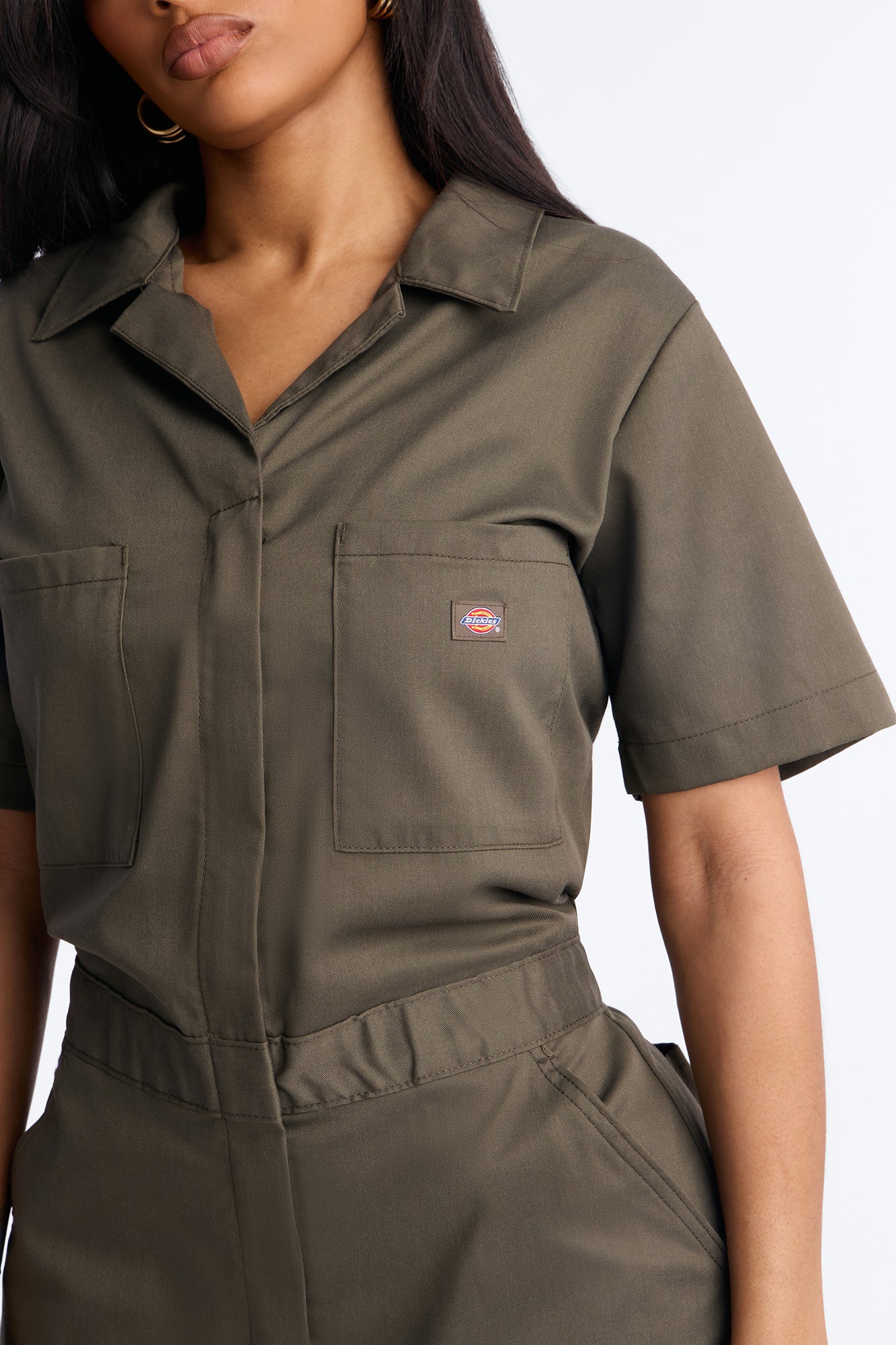 Dickie's Short Sleeve Coverall - Olive - Image 3