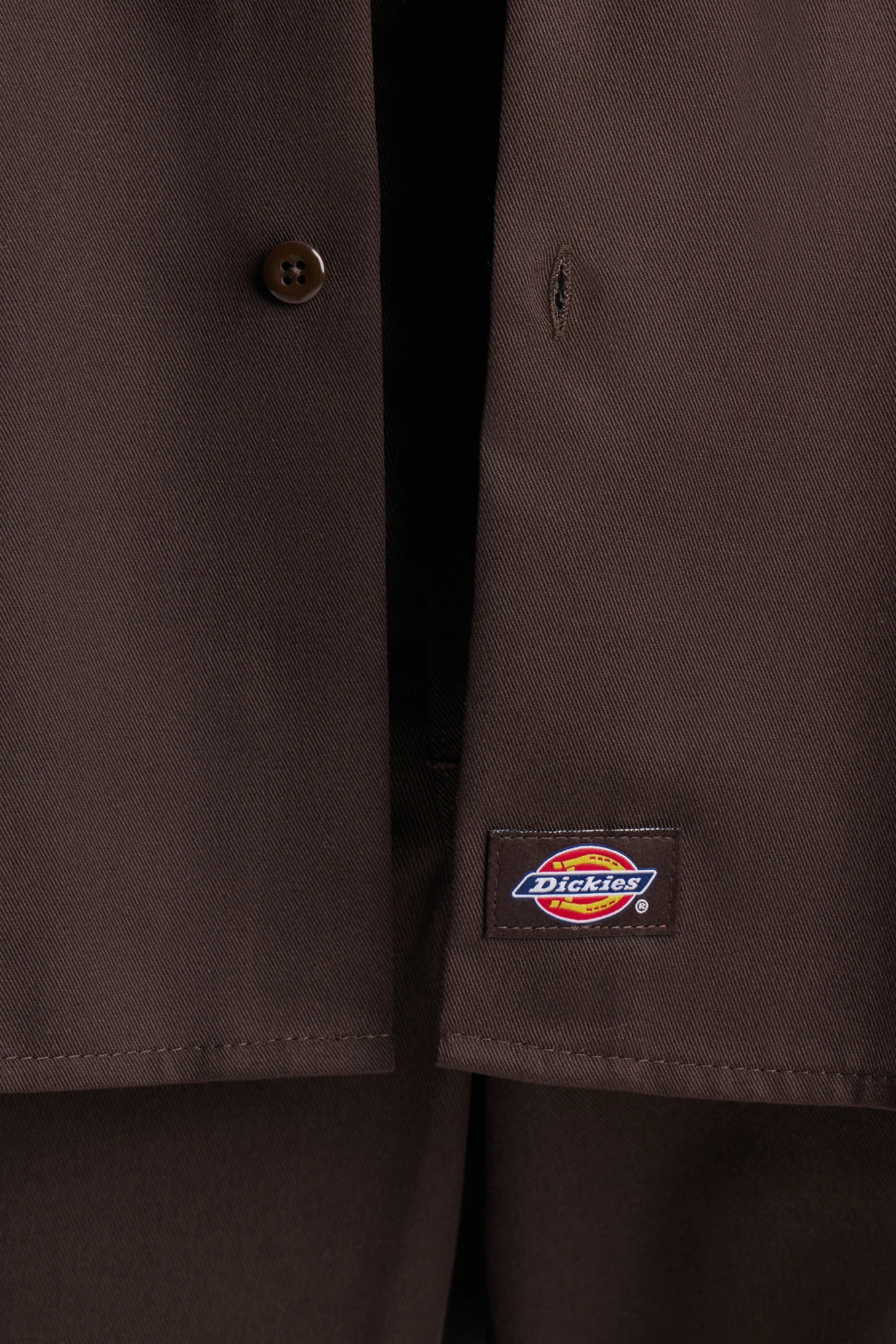 Dickies Twill Long Sleeve Work Shirt - Dark Brown - Image 8