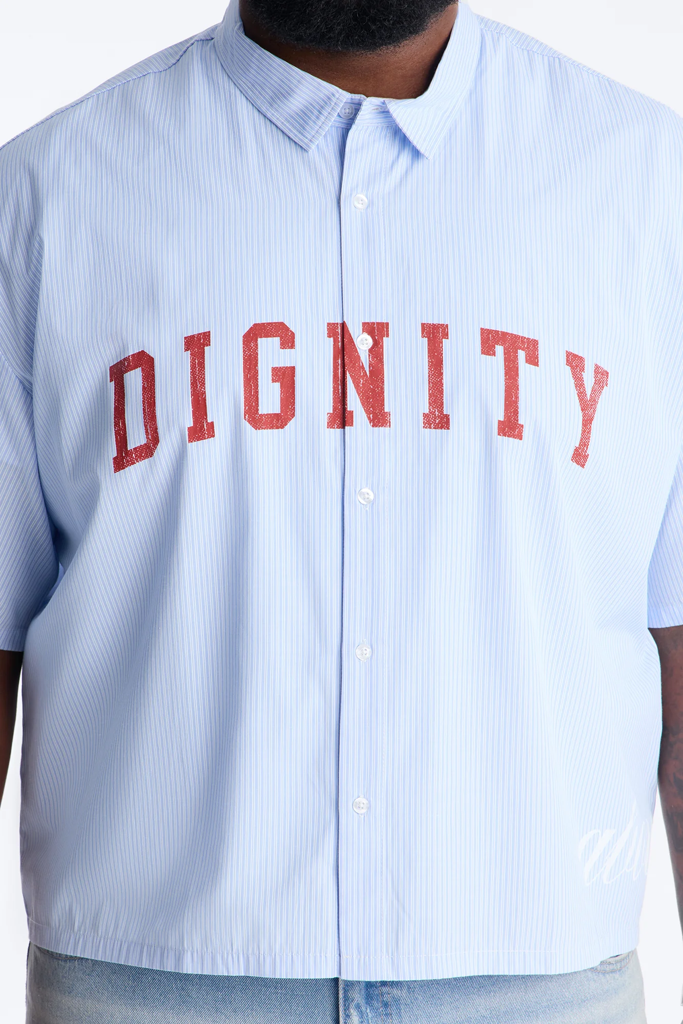 Dignity Heavenly Striped Button Up Shirt - Blue - Image 6
