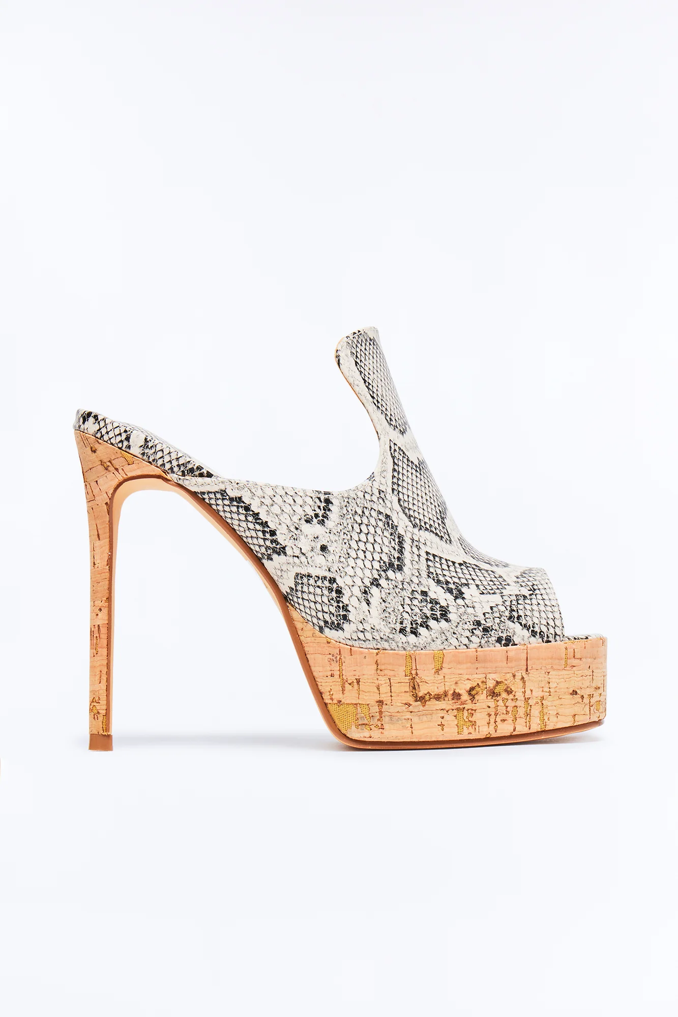 Dimension Peep Toe Platform Heels - Beige