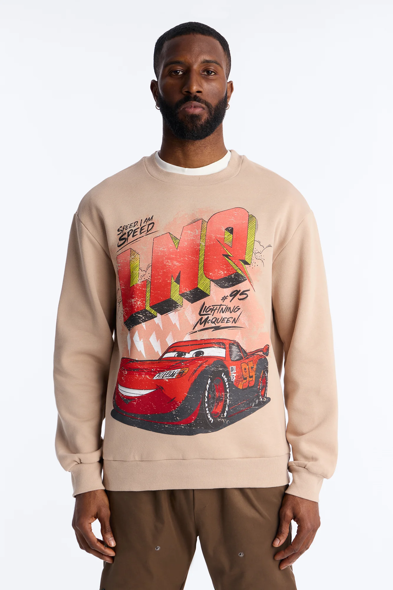 Disney Cars LMQ 95 Racer Crew Neck Sweatshirt - Tan
