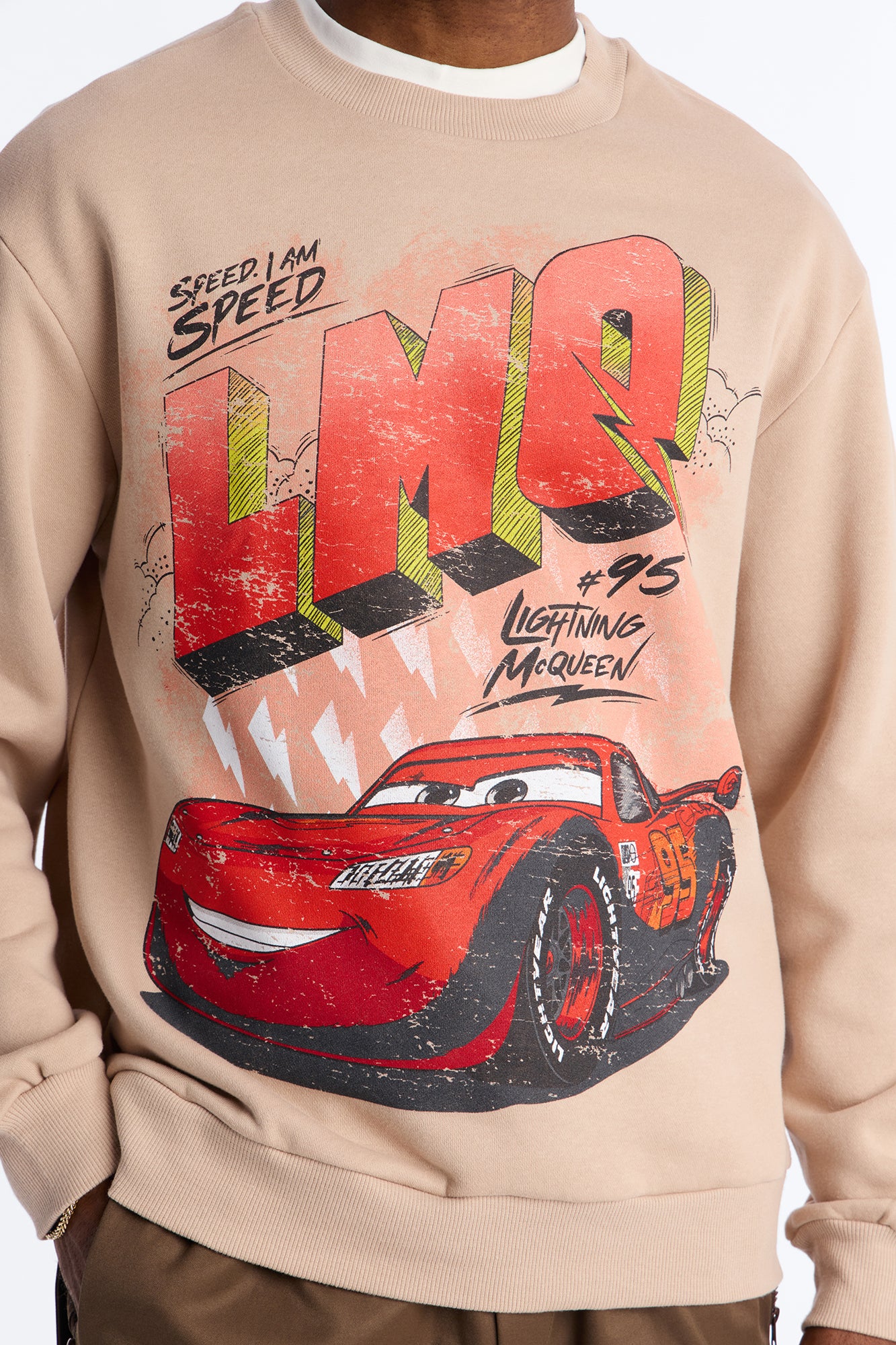 Disney Cars LMQ 95 Racer Crew Neck Sweatshirt - Tan - Image 3
