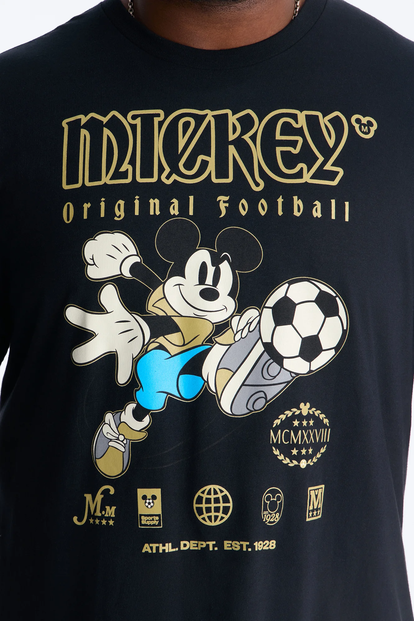 Disney Mickey Original Football Short Sleeve Tee - Black - Image 7