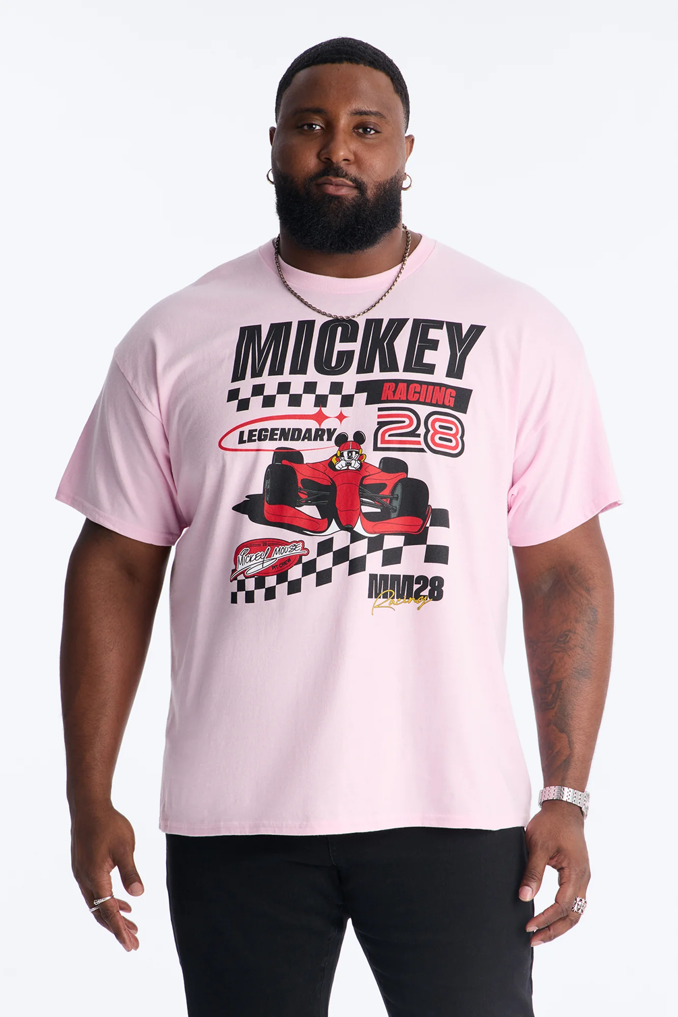 Disney Mickey Racing Short Sleeve Tee - Pink - Image 3