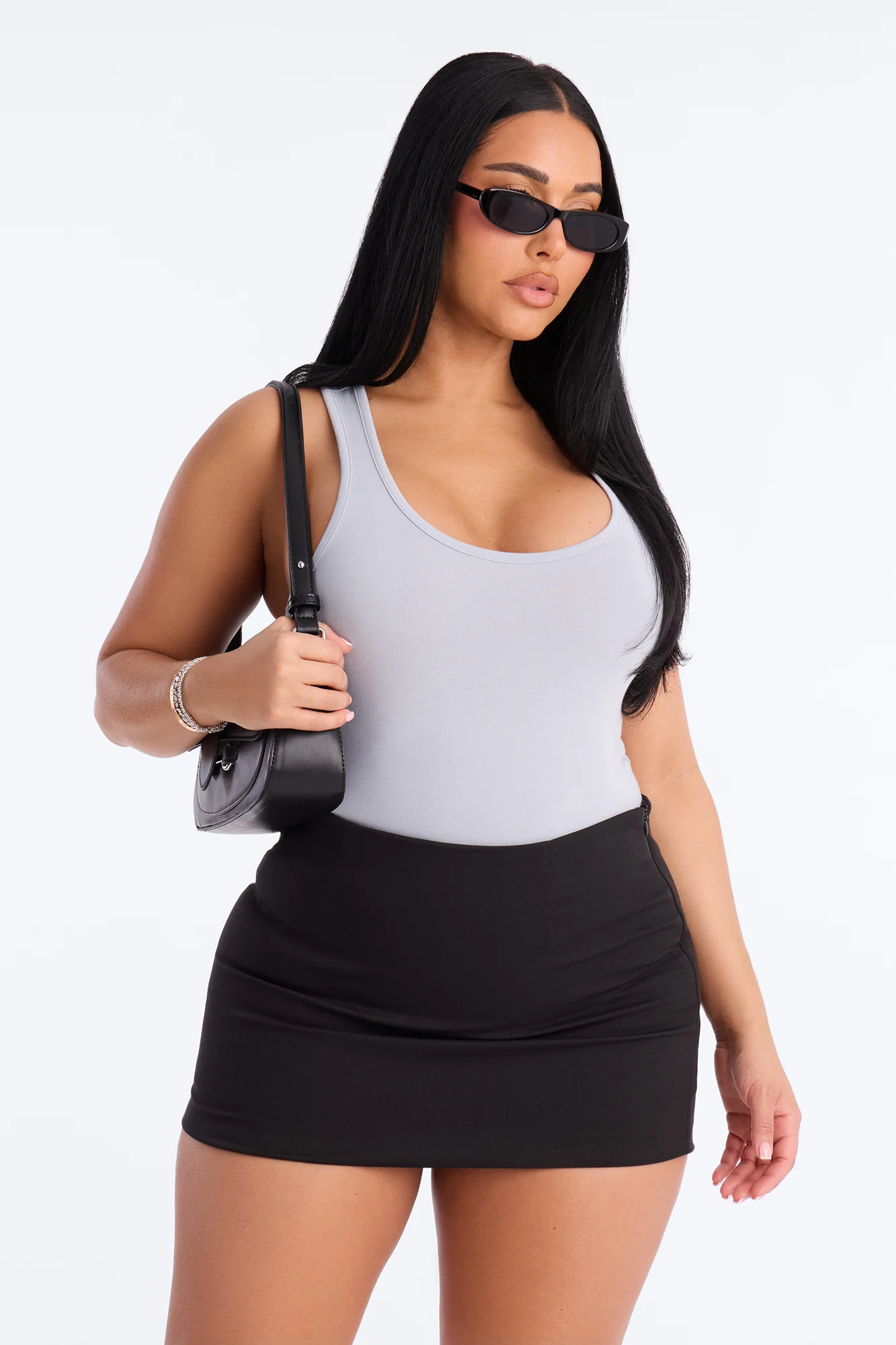 Divine Basic Tank Bodysuit - Dusty Blue - Image 3