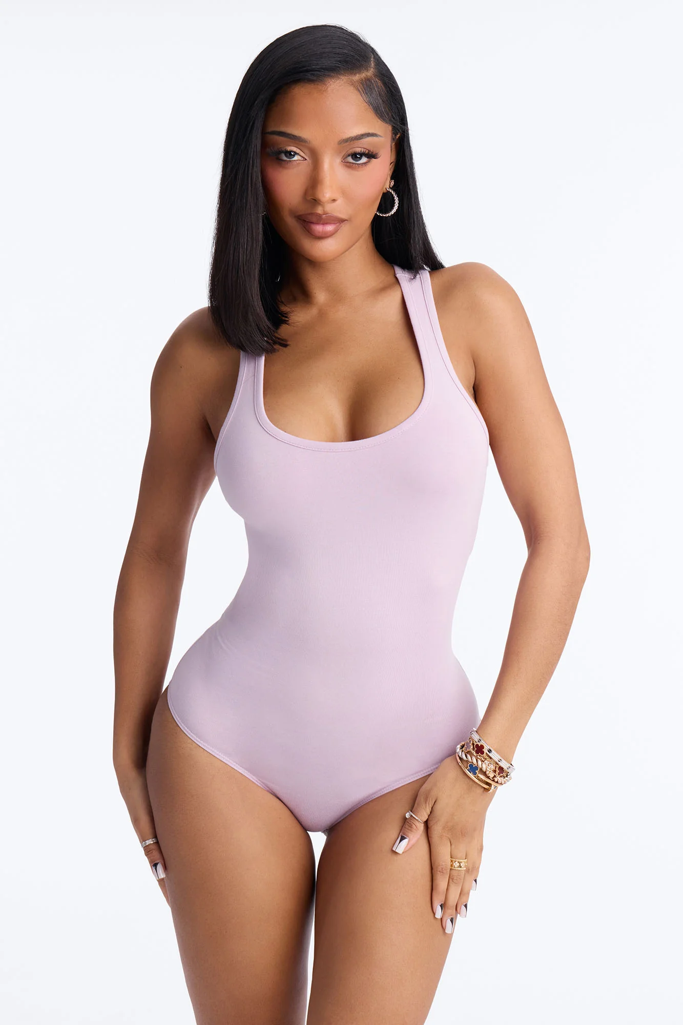 Divine Basic Tank Bodysuit - Lilac