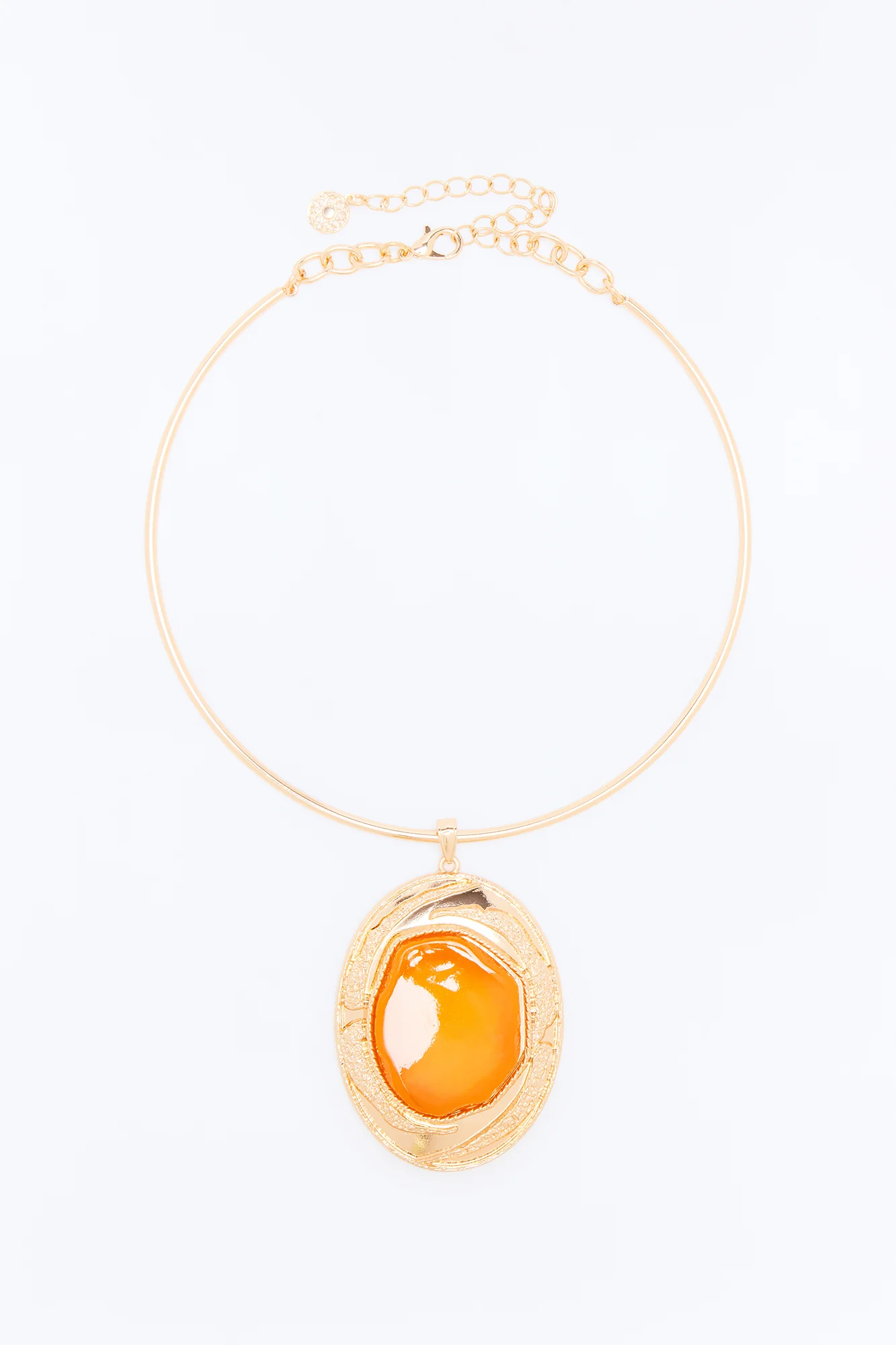 Divine Drip Jeweled Necklace - Gold/Orange