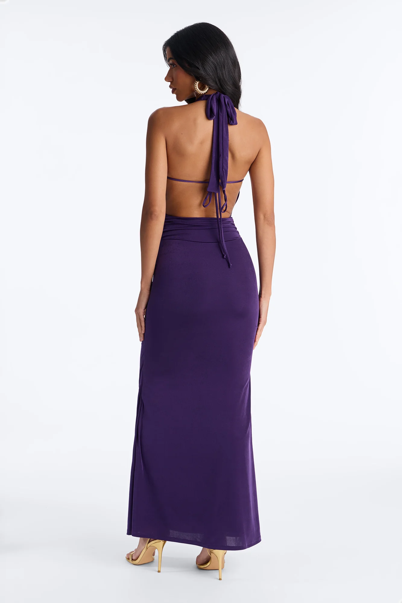 Divine Energy Draped Maxi Dress - Purple - Image 4