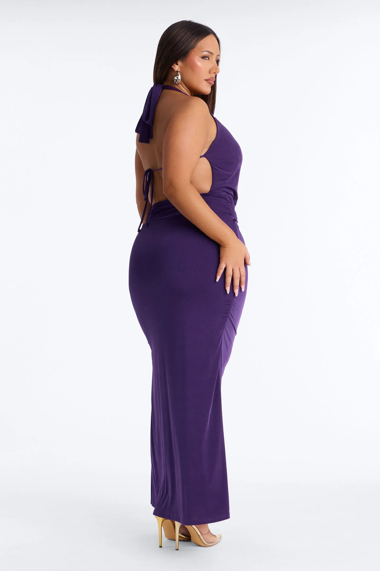 Divine Energy Draped Maxi Dress - Purple - Image 9