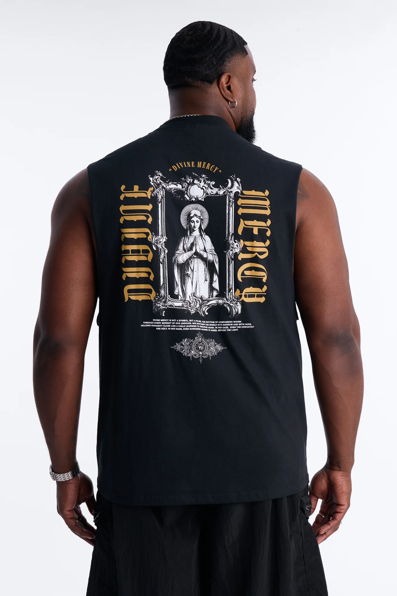 Divine Mercy Muscle Tee - Black - Image 5