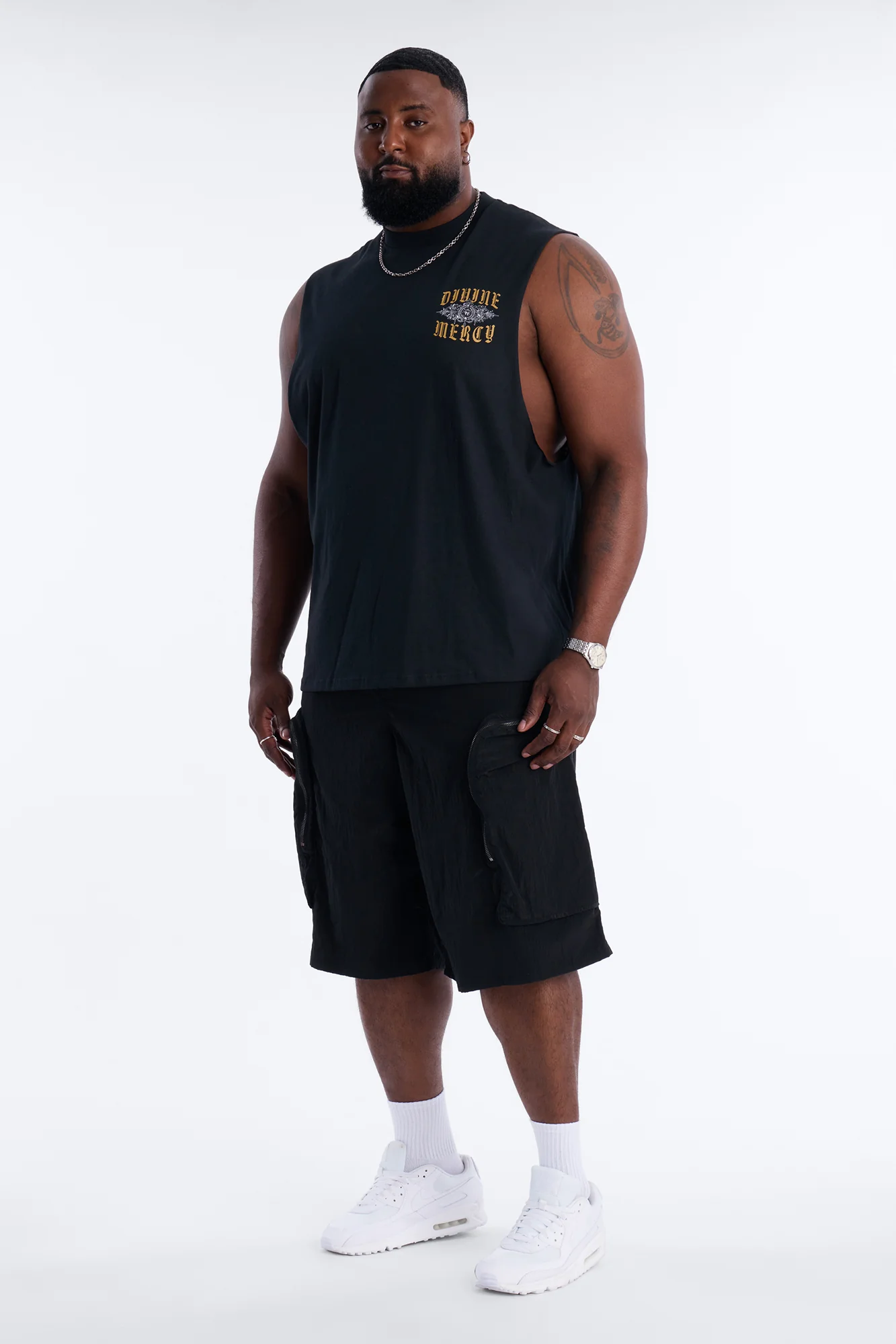 Divine Mercy Muscle Tee - Black - Image 6