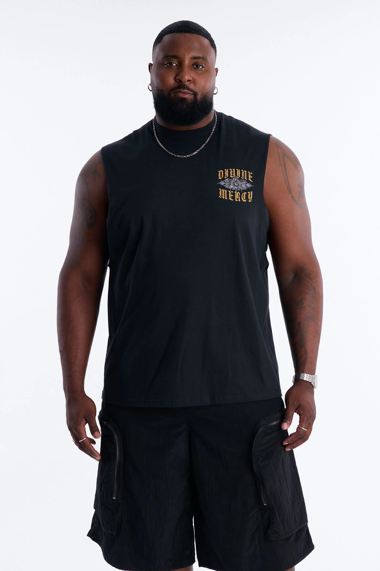 Divine Mercy Muscle Tee - Black - Image 8