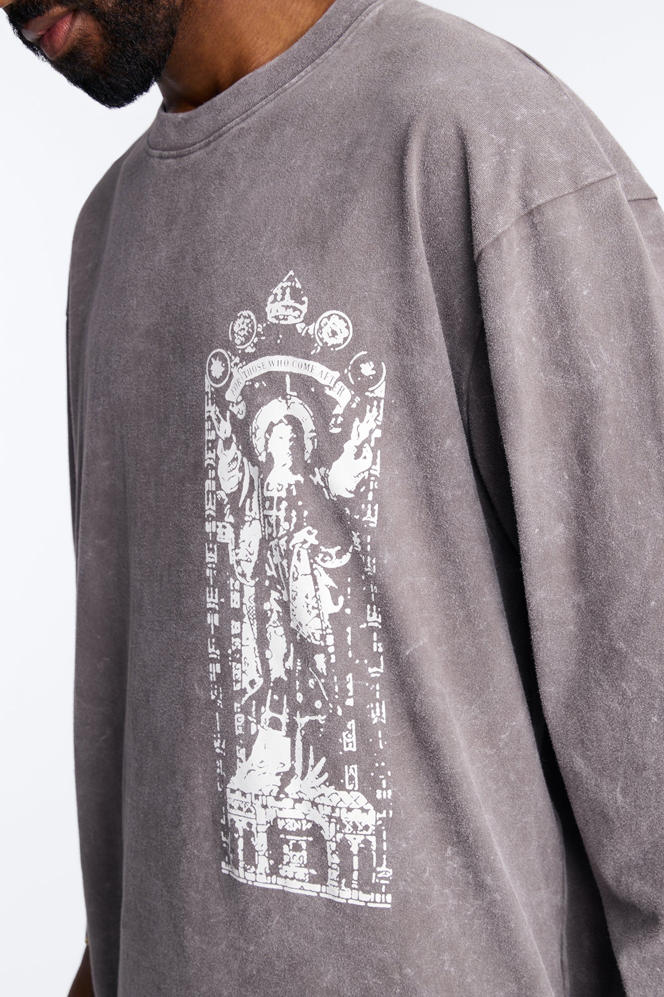 Divine Messenger Long Sleeve Tee - Charcoal - Image 3