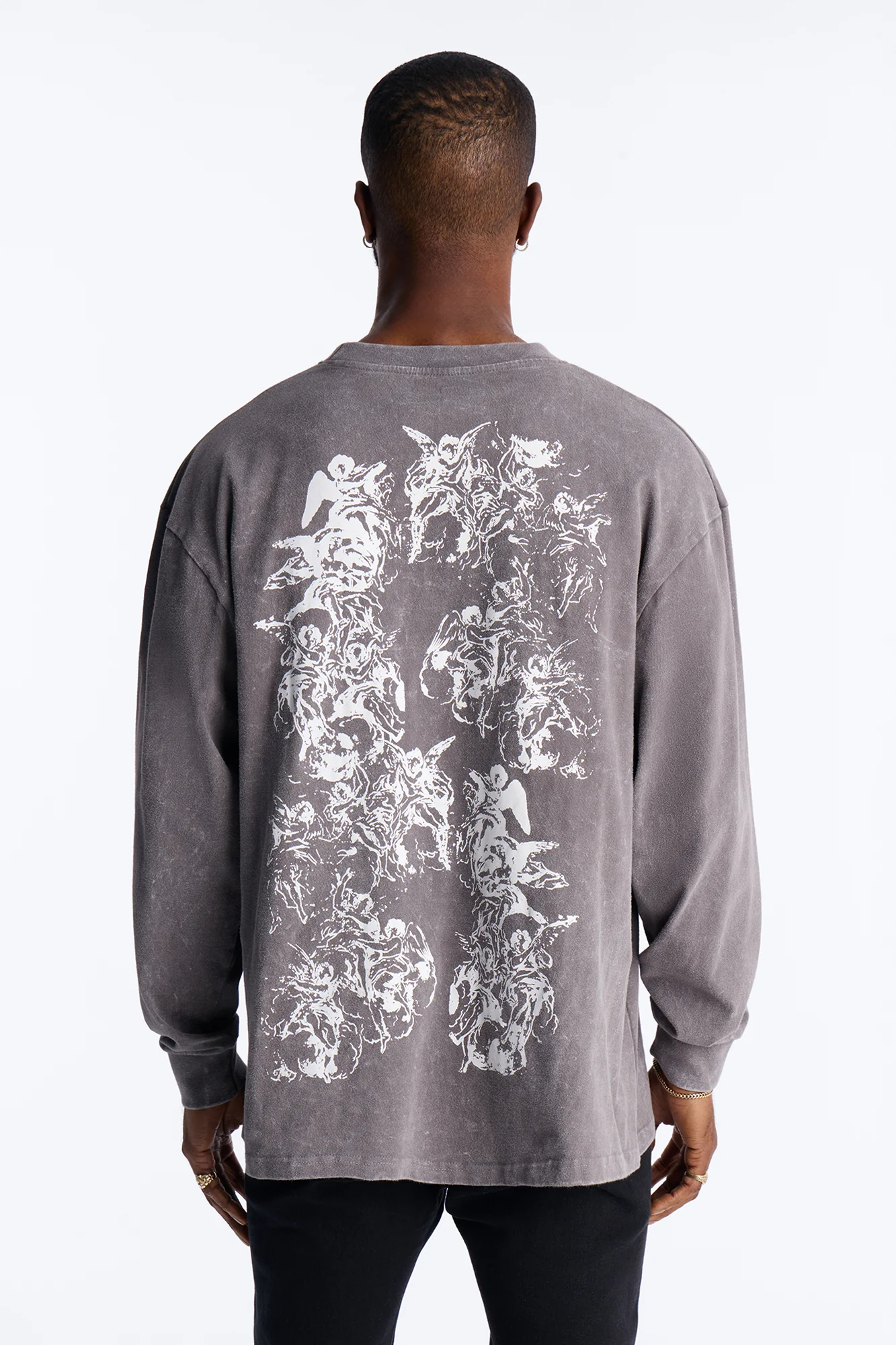Divine Messenger Long Sleeve Tee - Charcoal - Image 4