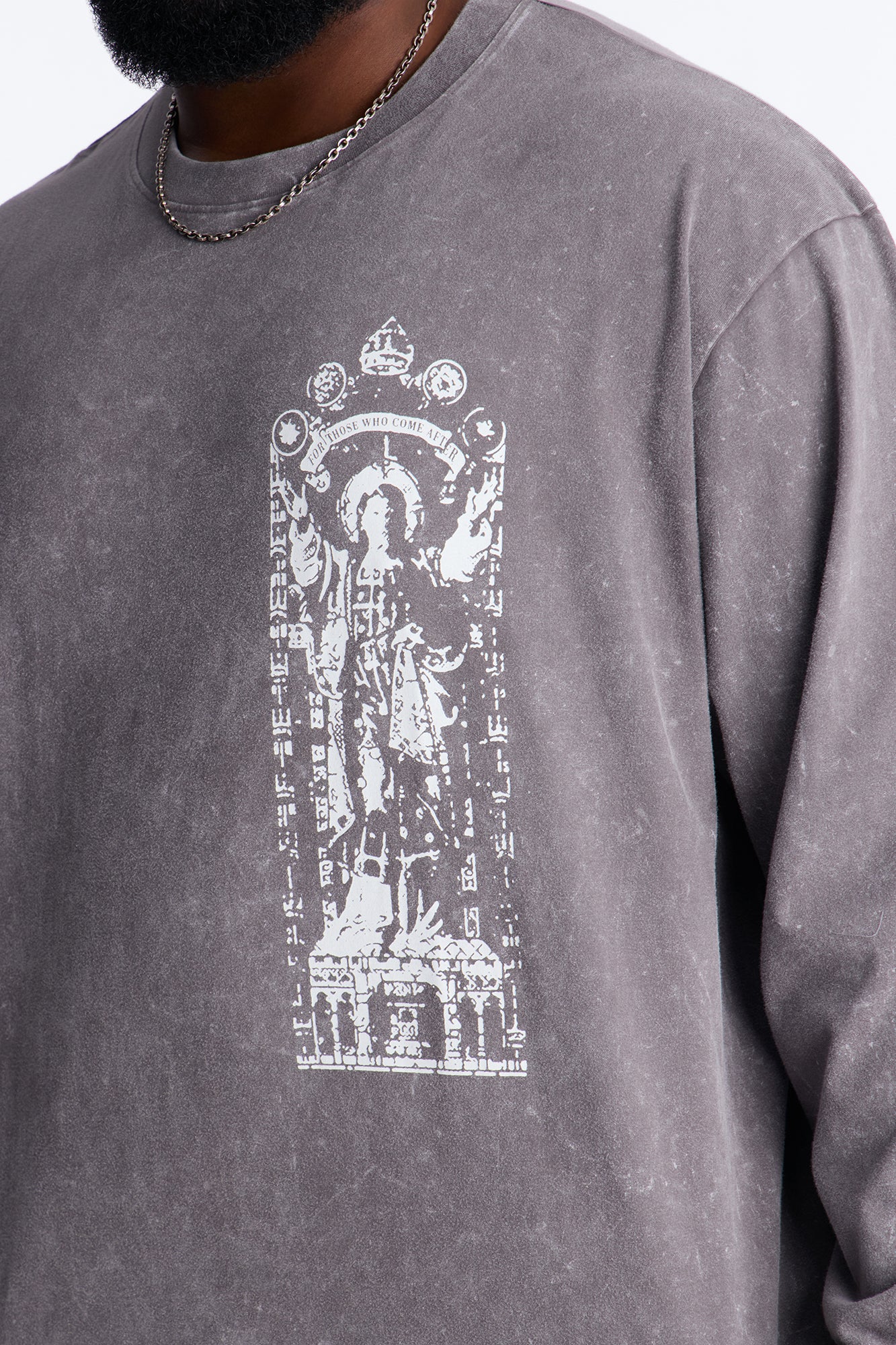 Divine Messenger Long Sleeve Tee - Charcoal - Image 7