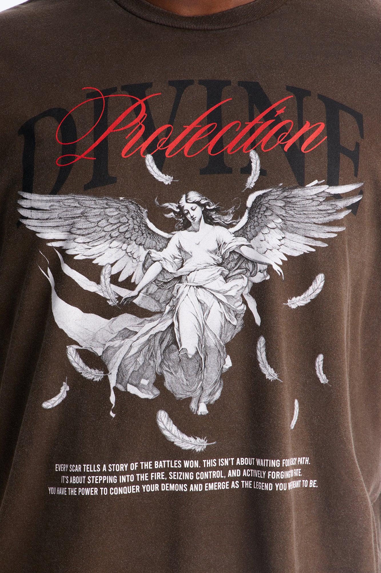 Divine Protection 2fer Long Sleeve Tee - Chocolate - Image 7