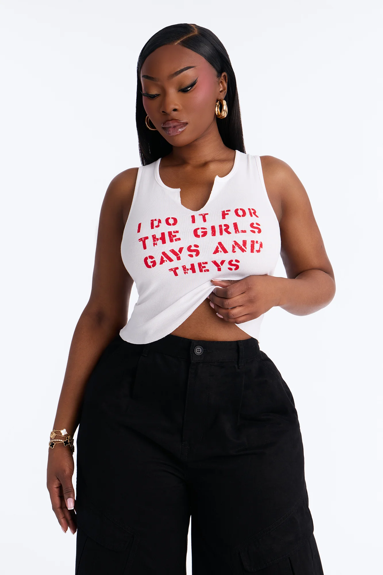 Do It For 'Em Tank Top - White - Image 5