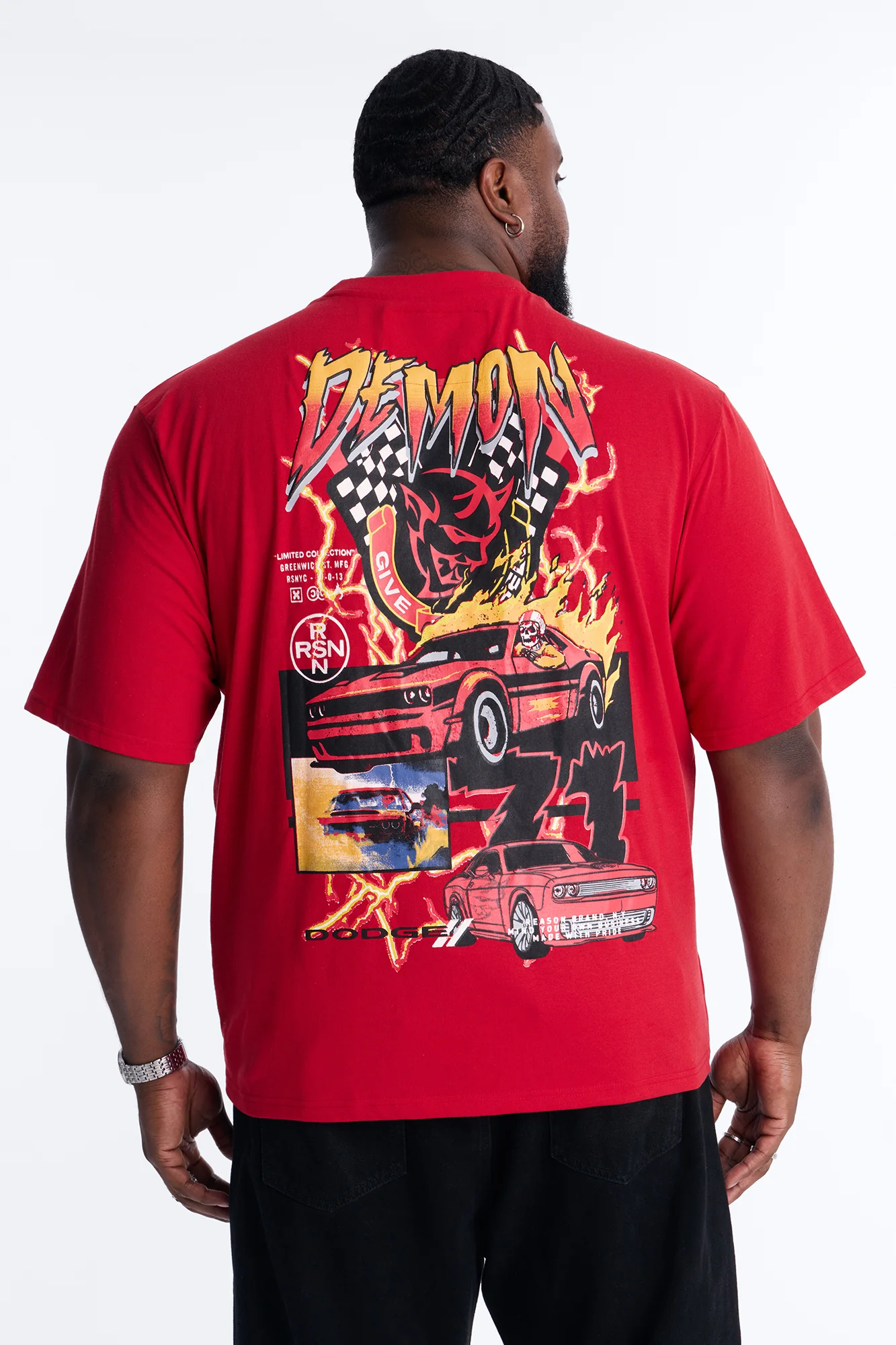 Dodge Demon Give Chase Short Sleeve Tee - Red - Image 8