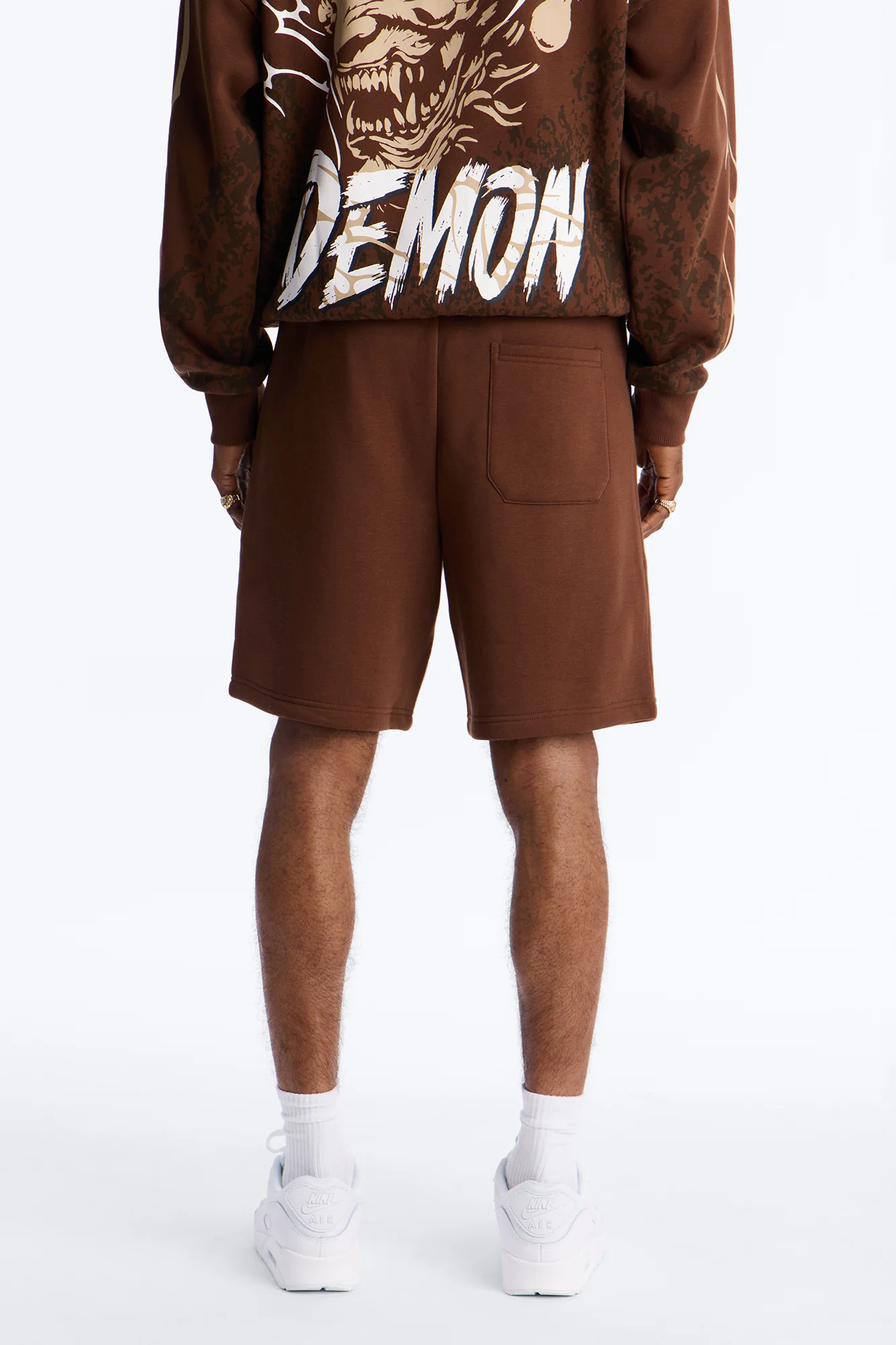 Dodge Demon Oni Mask Sweatshorts - Brown - Image 4