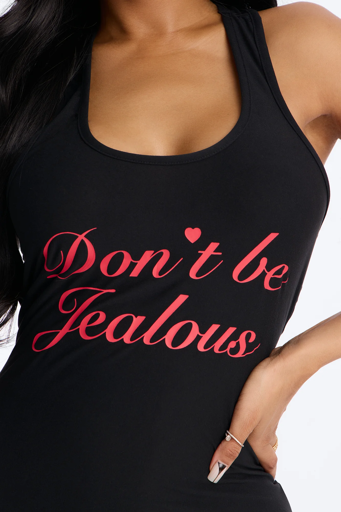 Don't Be Jealous PJ Sleep Dress - Black/Red - Image 2