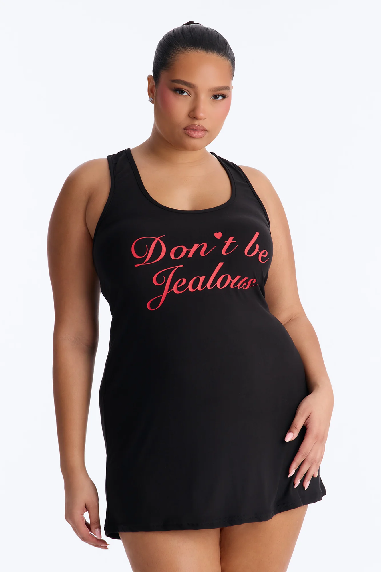 Don't Be Jealous PJ Sleep Dress - Black/Red - Image 4