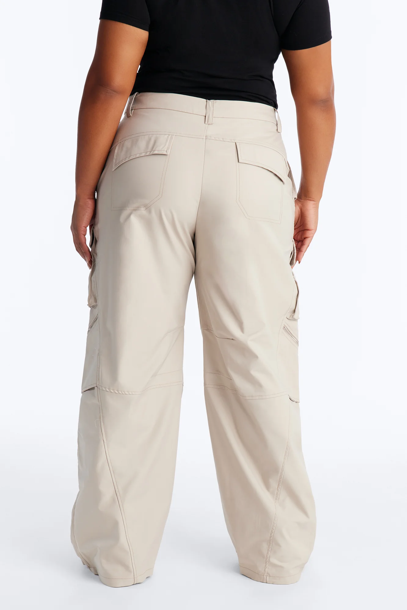Don't Call Me Windbreaker Wide Leg Cargo Pant 33 - Stone - Image 8