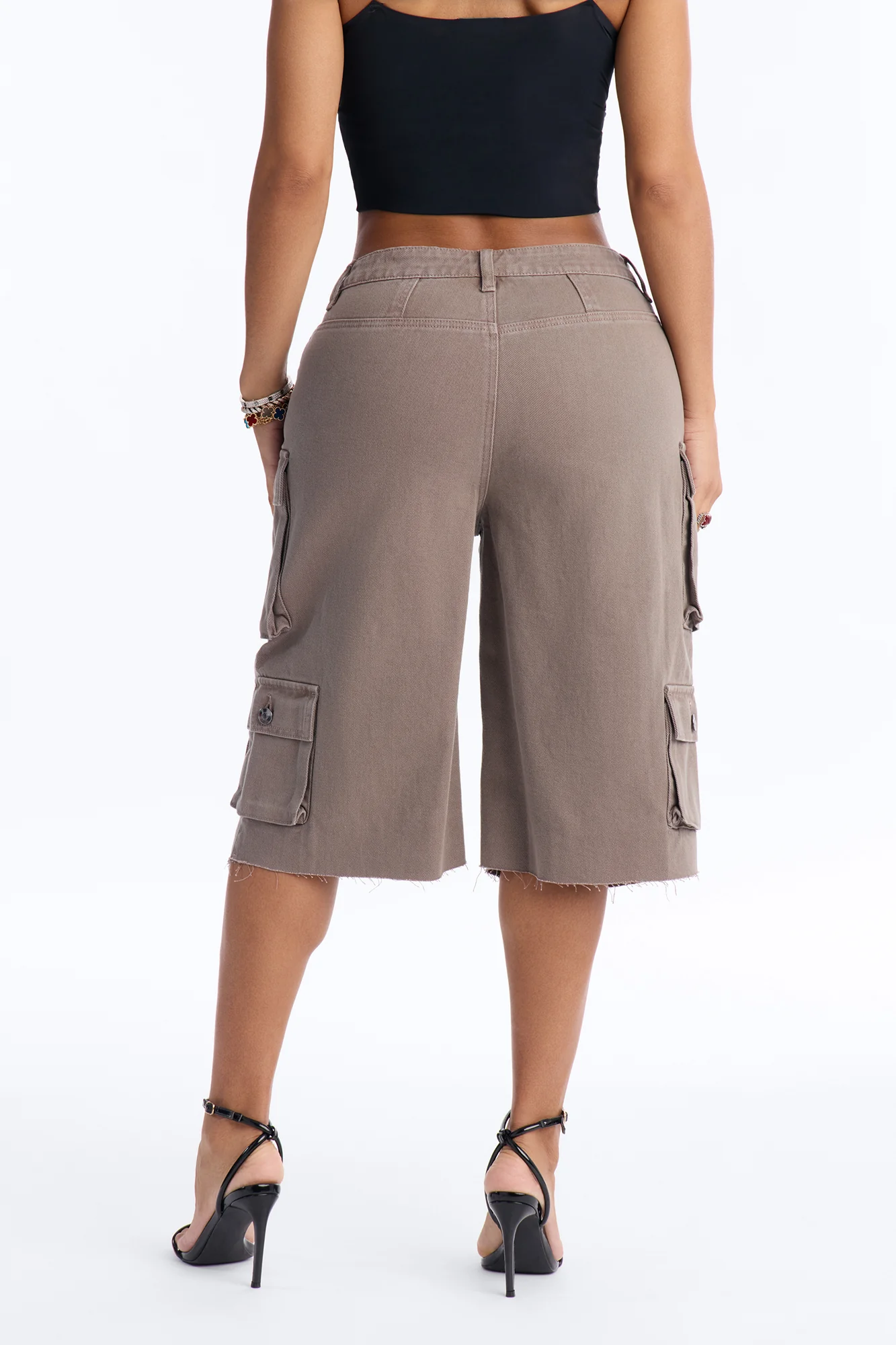 Don't Make Me Wait Cargo Bermuda Short - Charcoal - Image 3