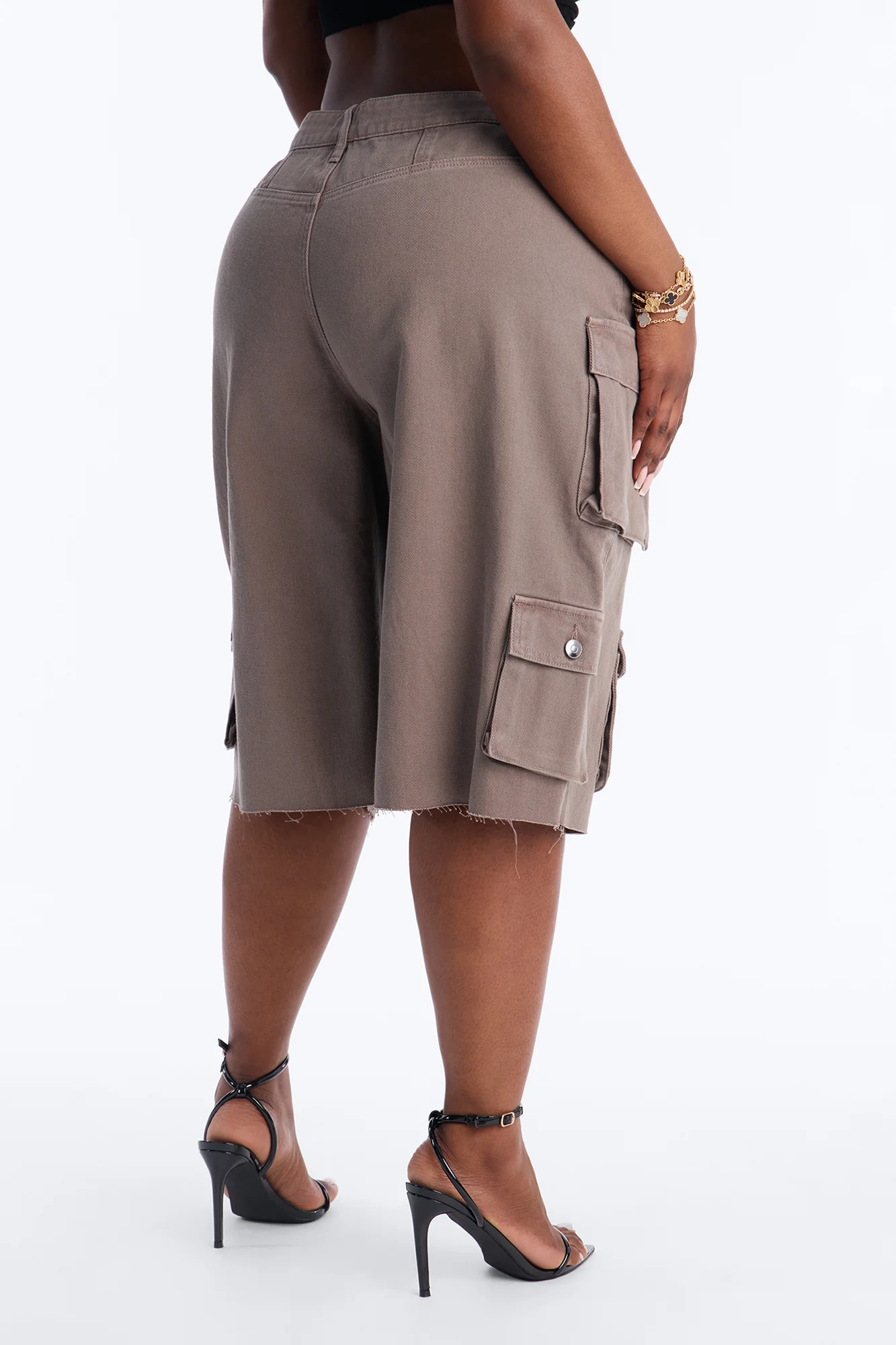 Don't Make Me Wait Cargo Bermuda Short - Charcoal - Image 7