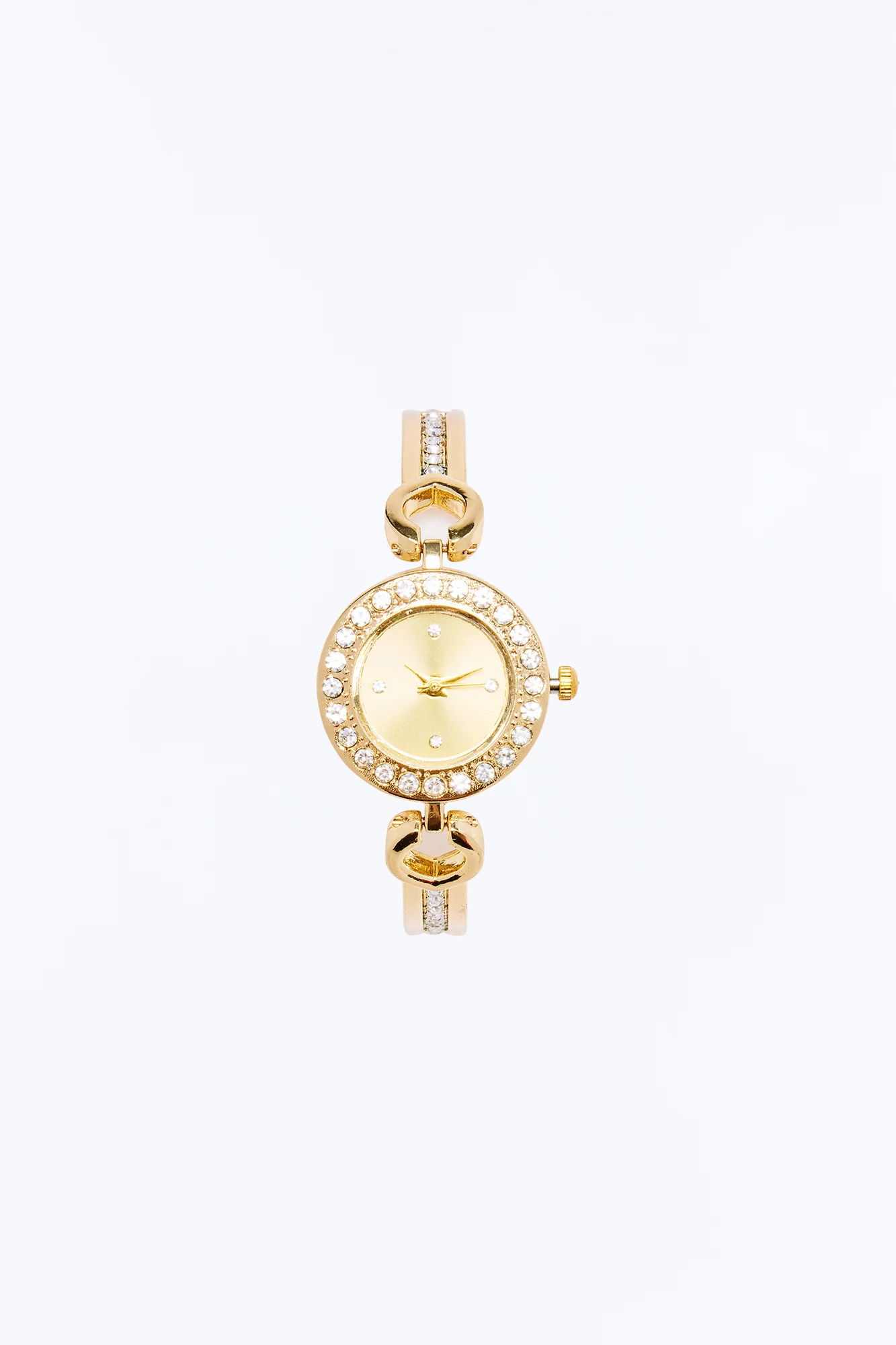 Don't Waste My Time Rhinestone Watch - Gold - Image 3