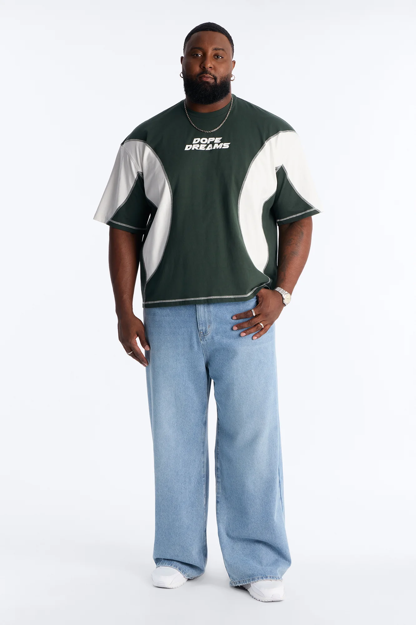 Dope Dreams Color Block Jersey - Green - Image 5