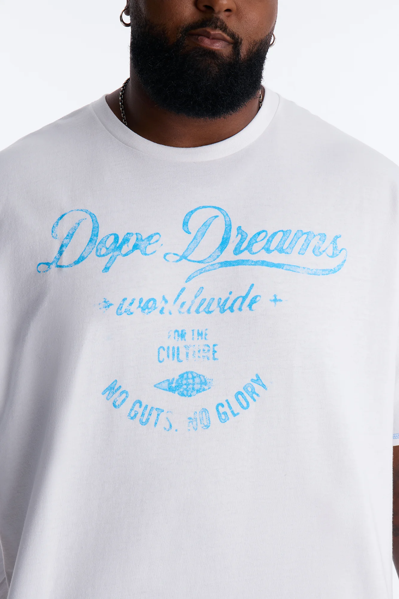 Dope Dreams Contrast Stitch Short Sleeve Tee - White - Image 7