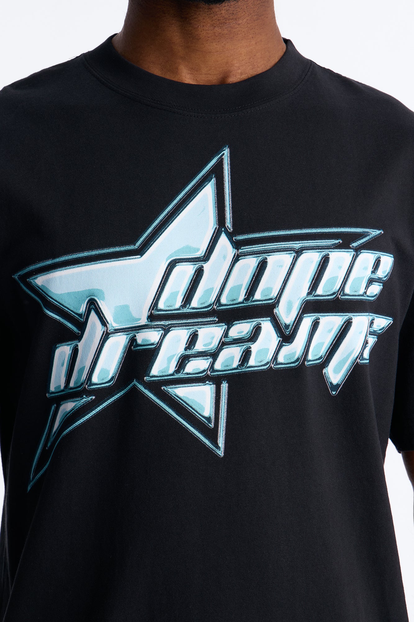 Dope Dreams Oversized Heavy Weight Short Sleeve Tee - Black - Image 3