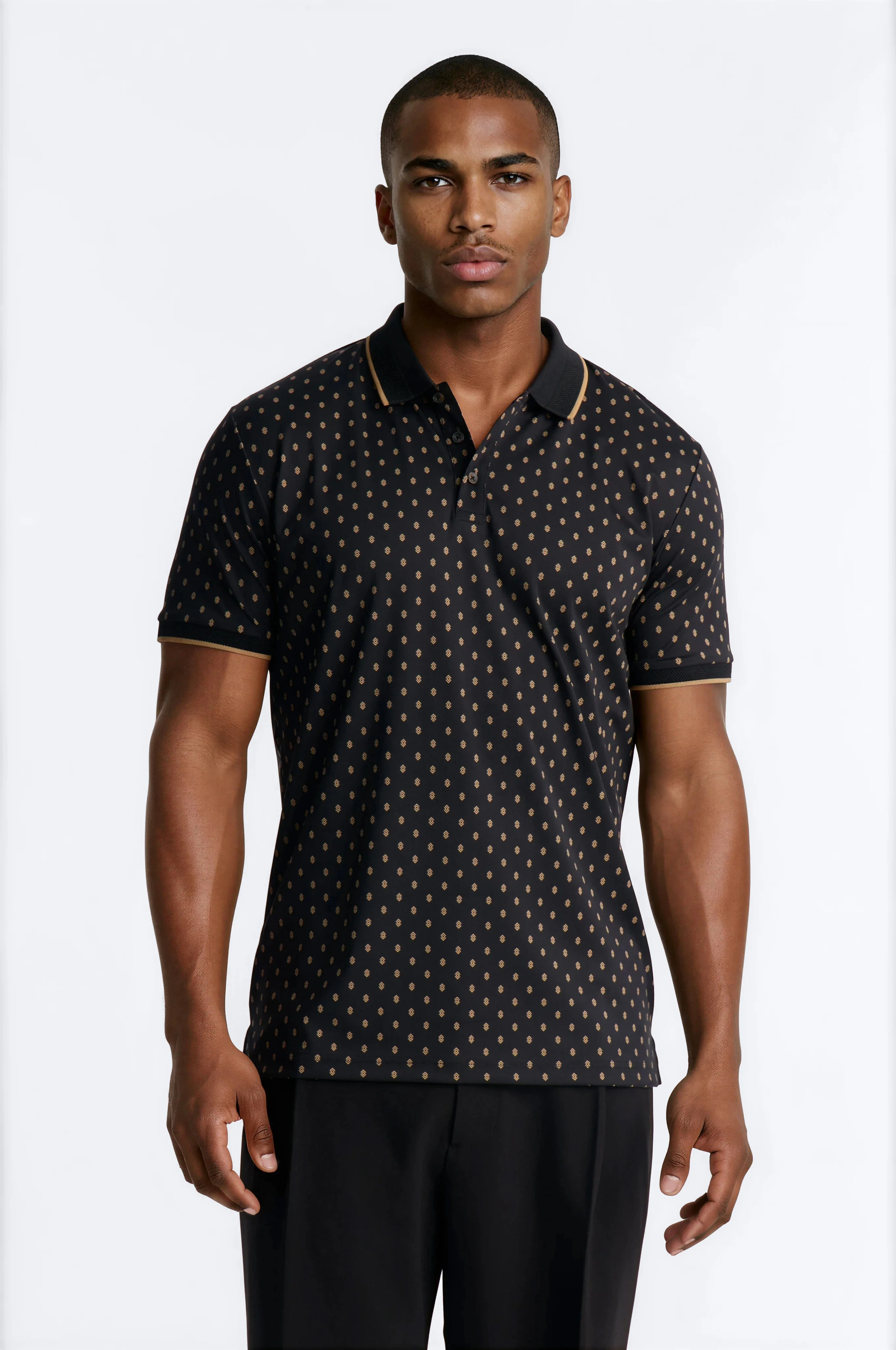 Dotted Atelier Polo - Black/Gold