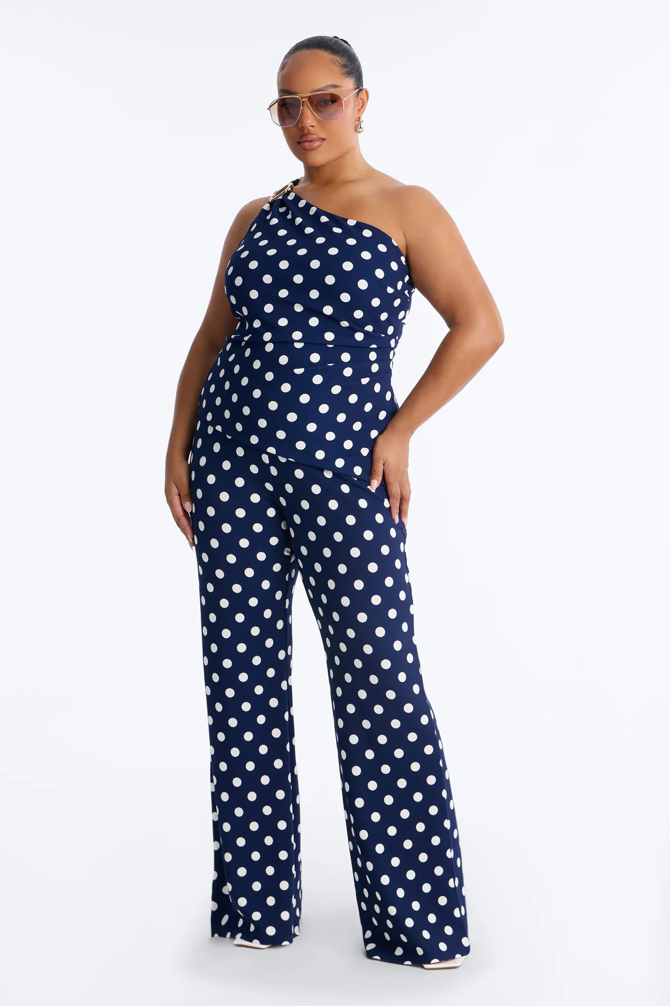 Dottie Darling Polka Dot Pant Set - Navy - Image 5
