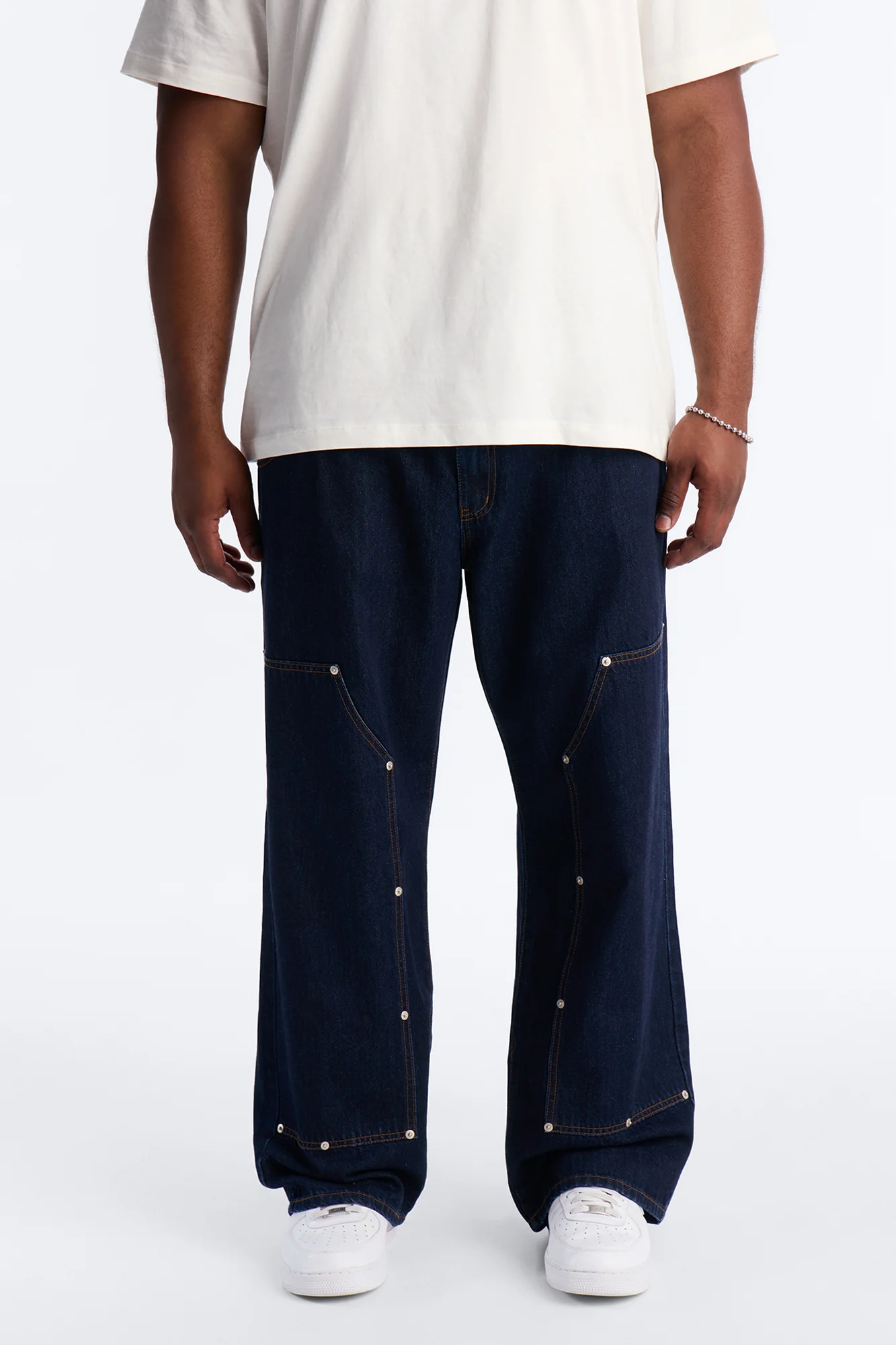 Double Up Baggy Carpenter Jeans - Dark Wash - Image 5