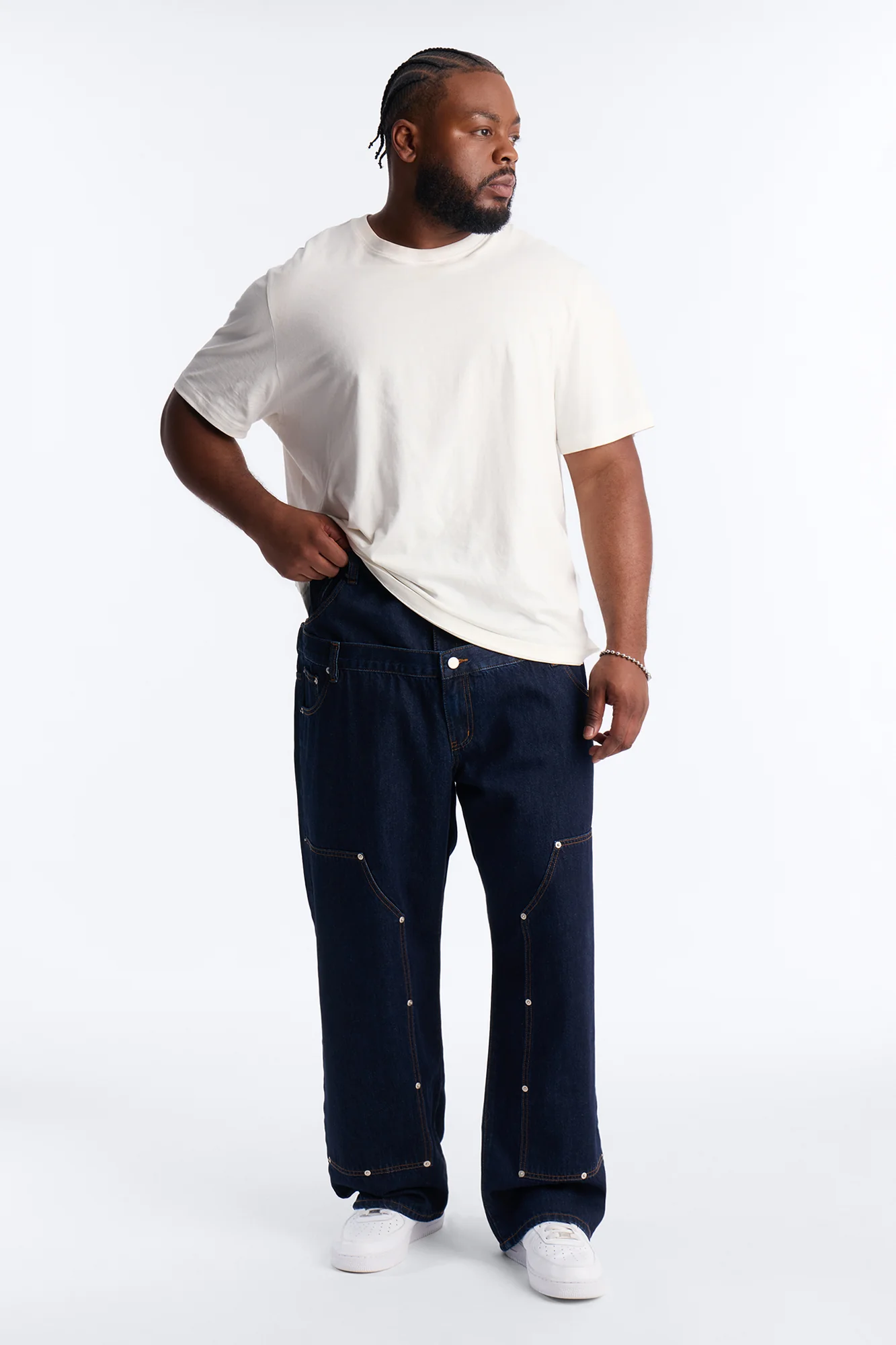 Double Up Baggy Carpenter Jeans - Dark Wash - Image 6
