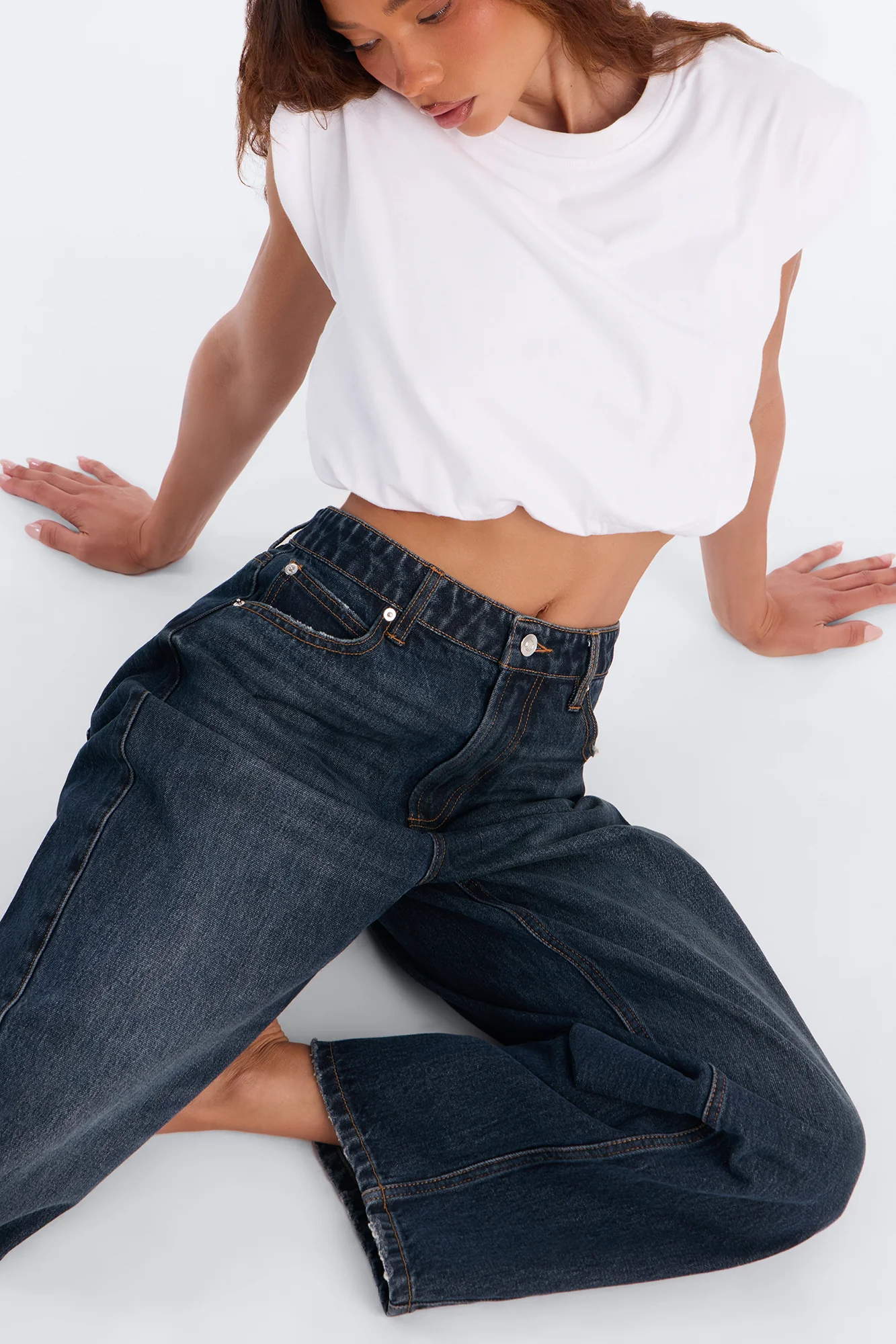 Downtown Vibe Non Stretch Jeans - Dark Denim - Image 3