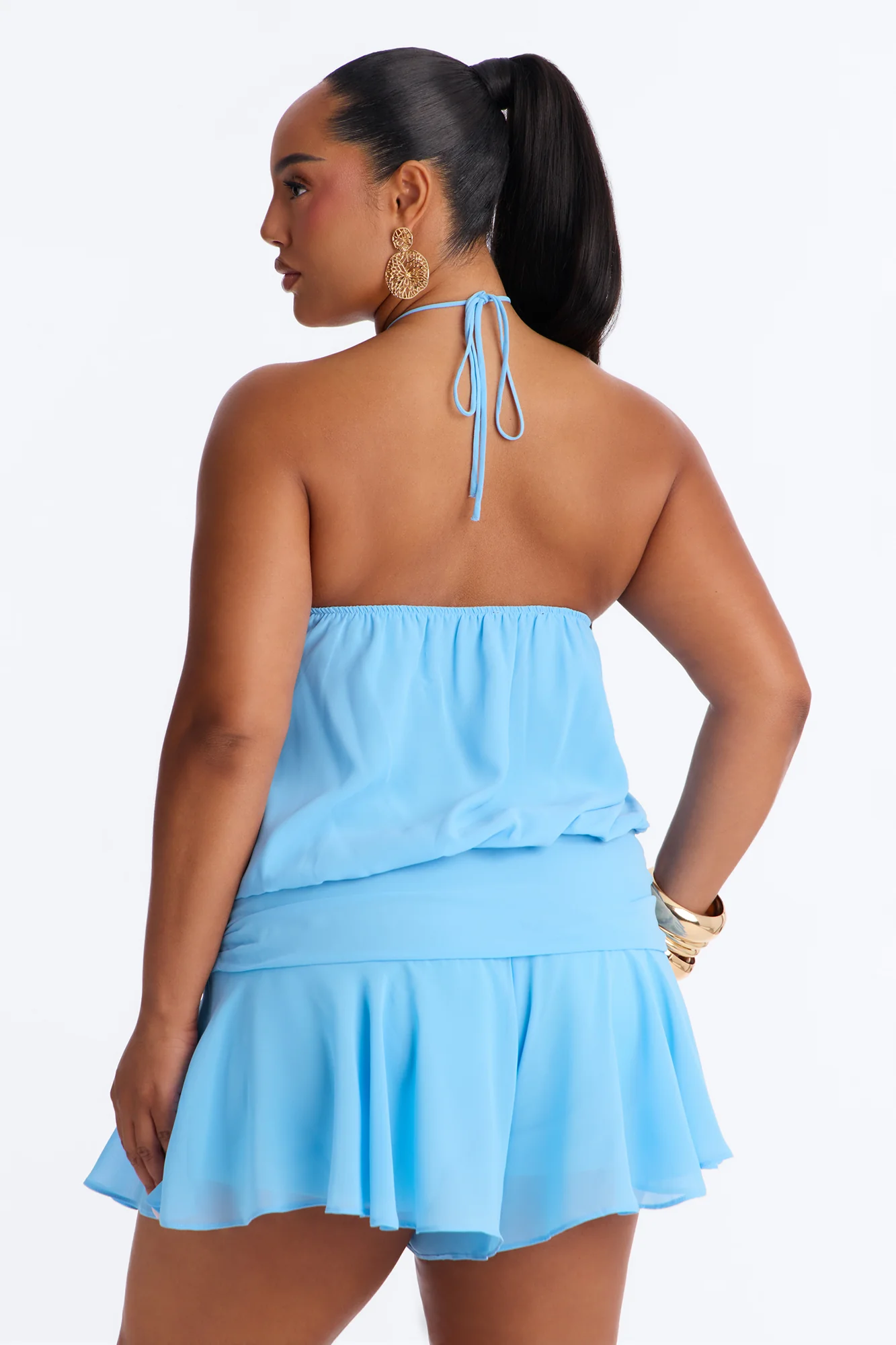 Dream Girl Chiffon Romper - Blue - Image 7