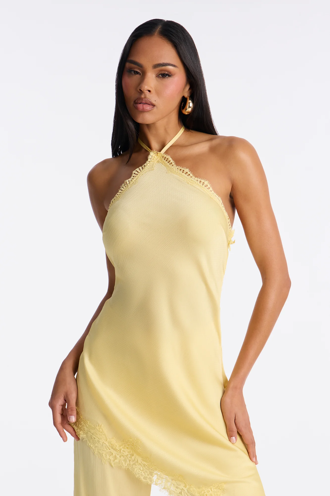 Dream In Lace Wide Leg Jumpsuit - Yellow - Image 2