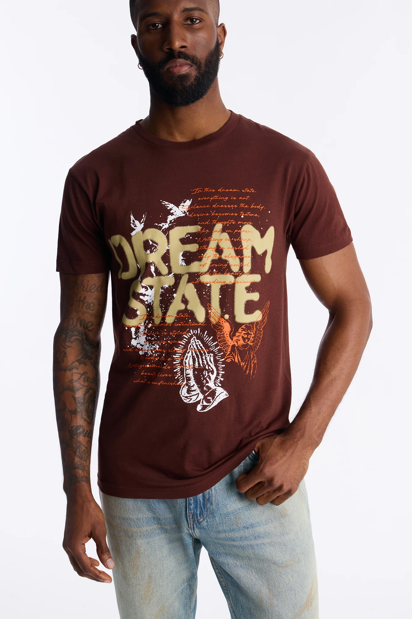 Dream State Of Mind Short Sleeve Tee - Brown - Image 2
