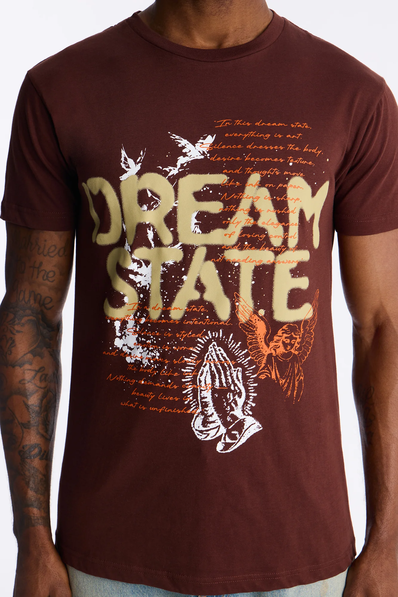 Dream State Of Mind Short Sleeve Tee - Brown - Image 3