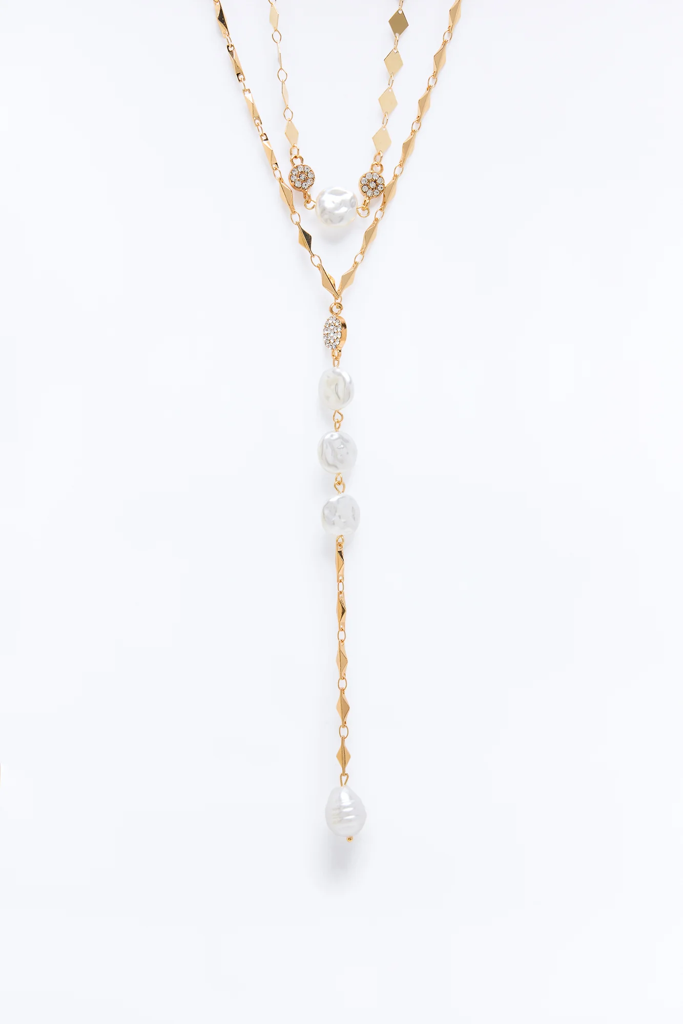 Dreamer Freshwater Pearl Lariat Necklace - Gold